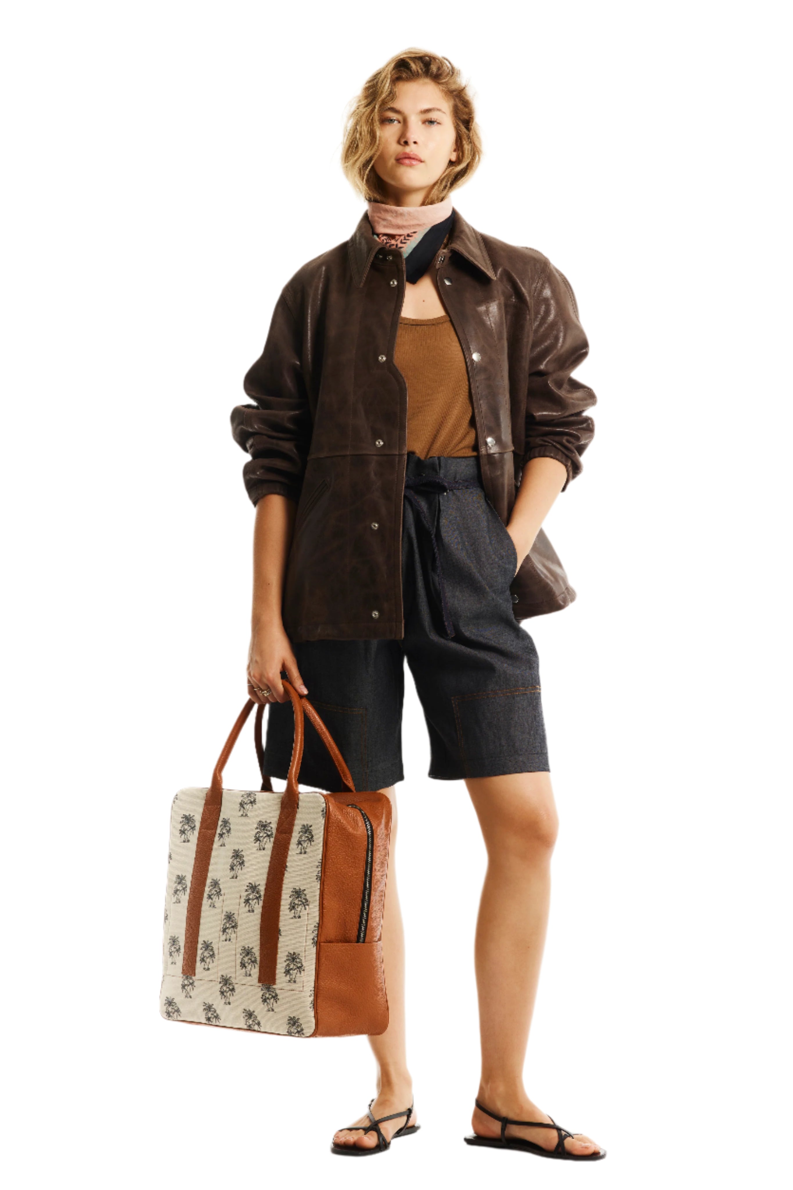 PAPERBAG WAIST DENIM SHORTS