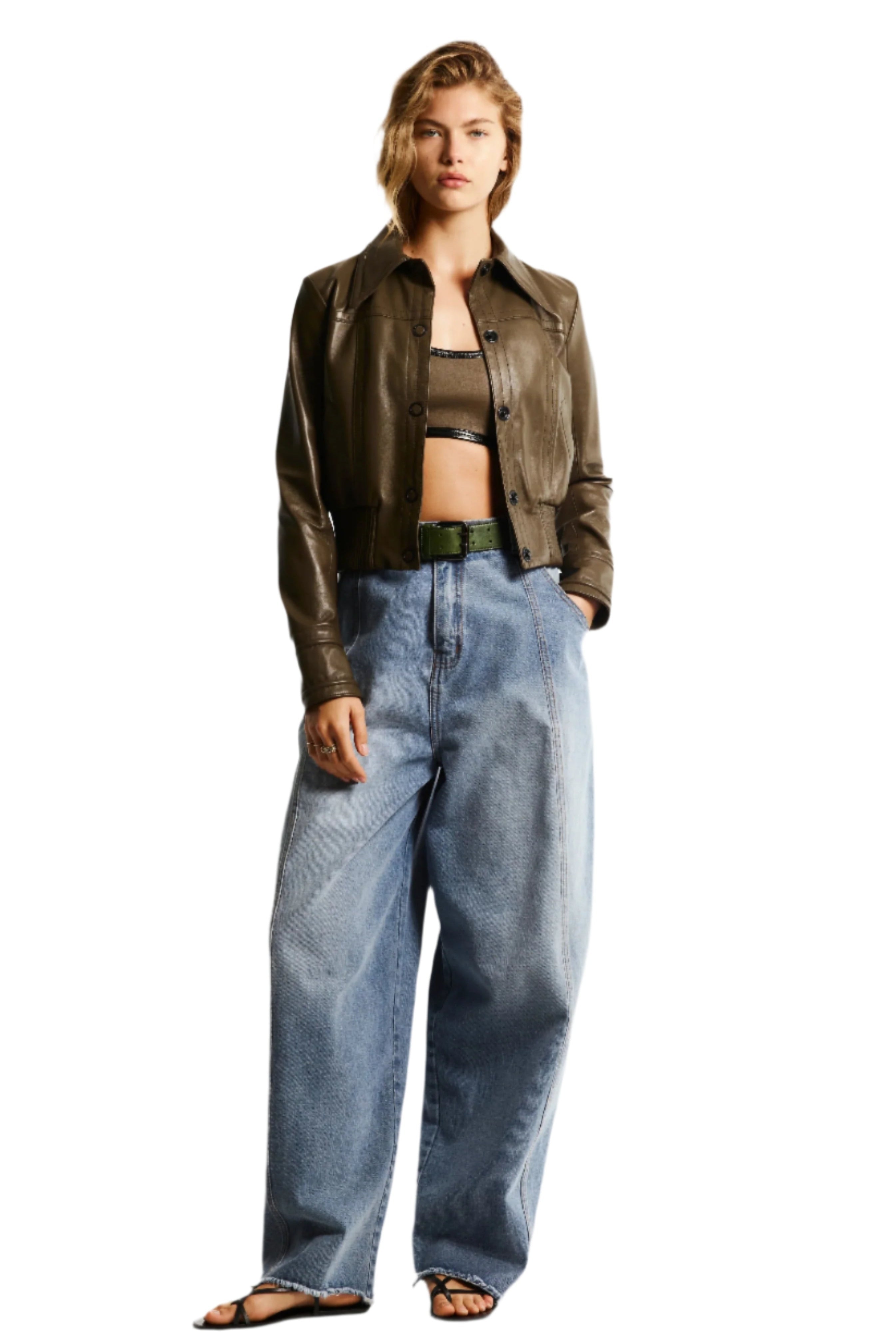 WIDE - LEG DENIM TROUSERS