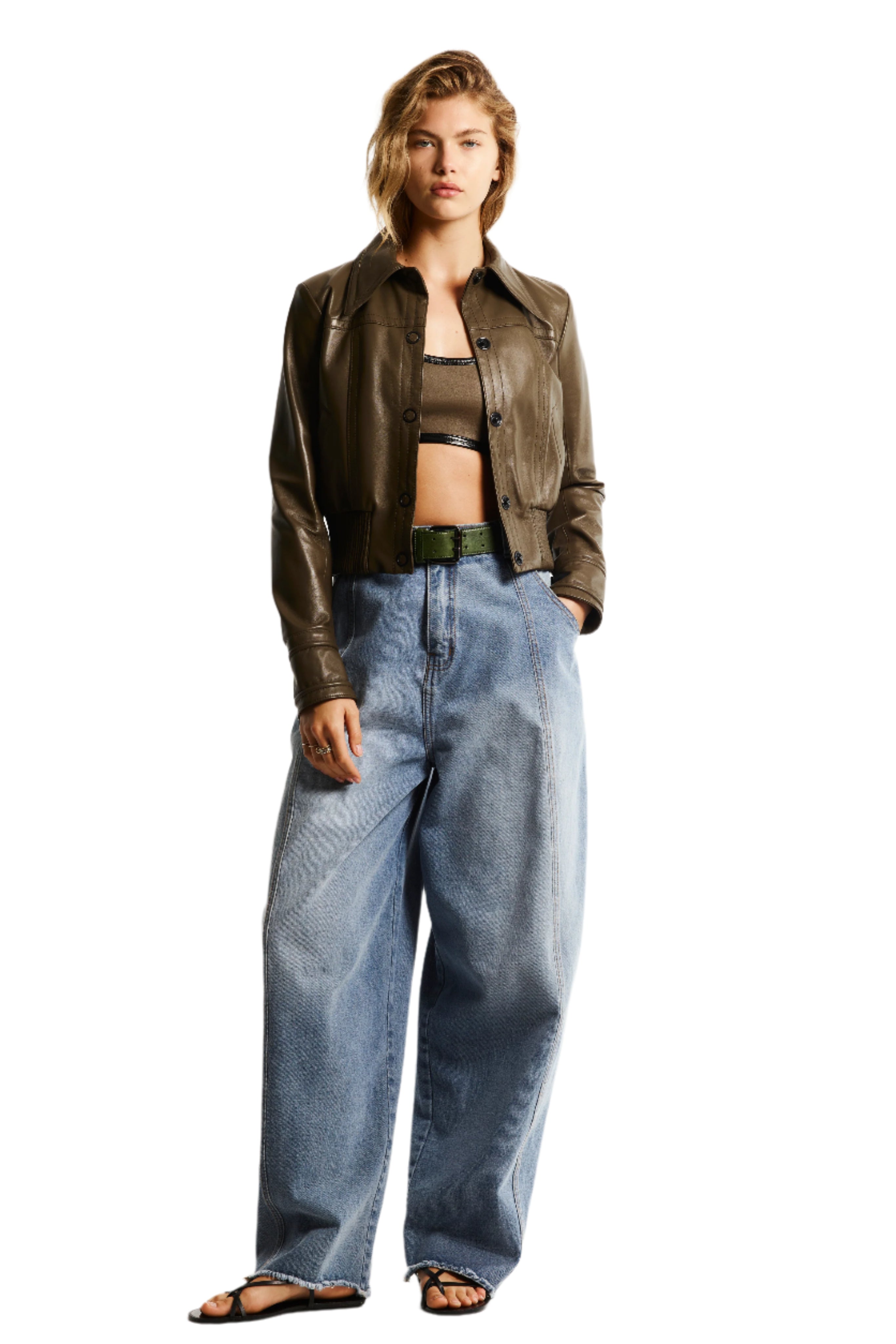 LEATHER BOMBER JACKET