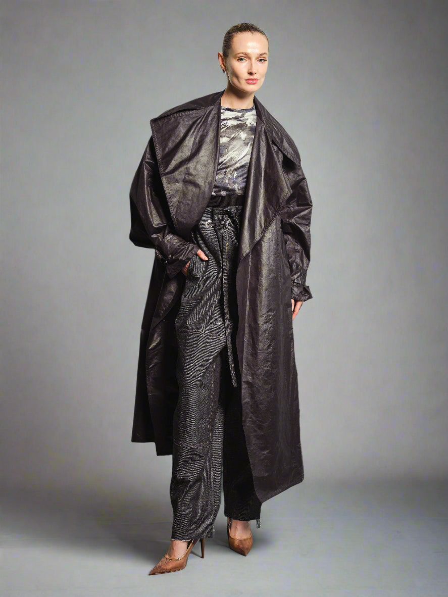 CAPED COATED TRENCHCOAT