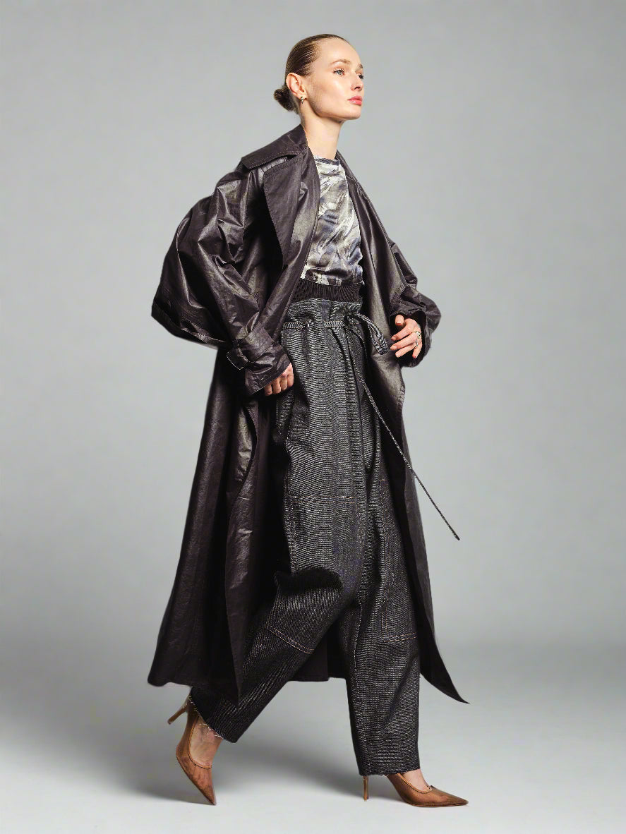 CAPED COATED TRENCHCOAT