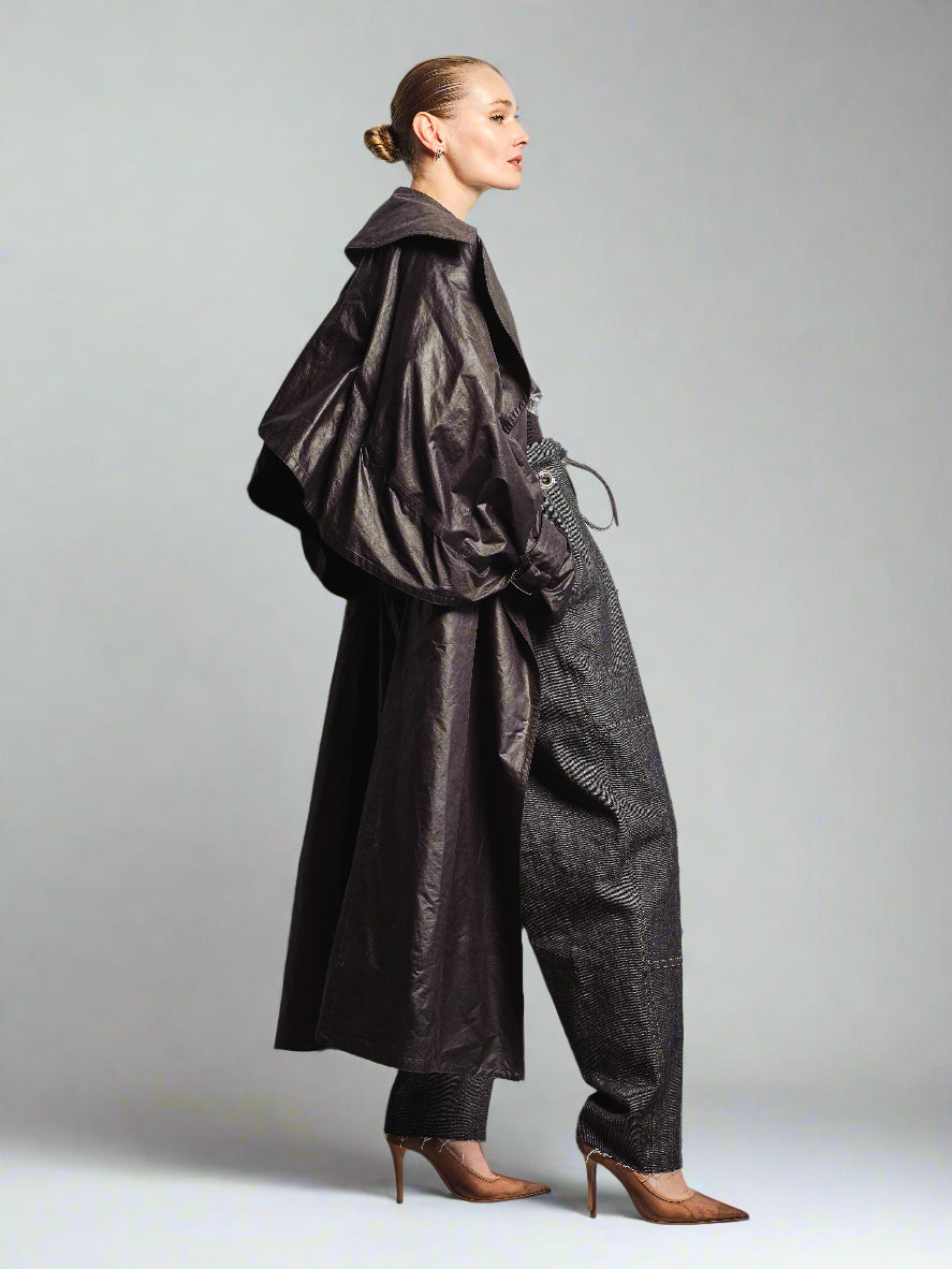 CAPED COATED TRENCHCOAT