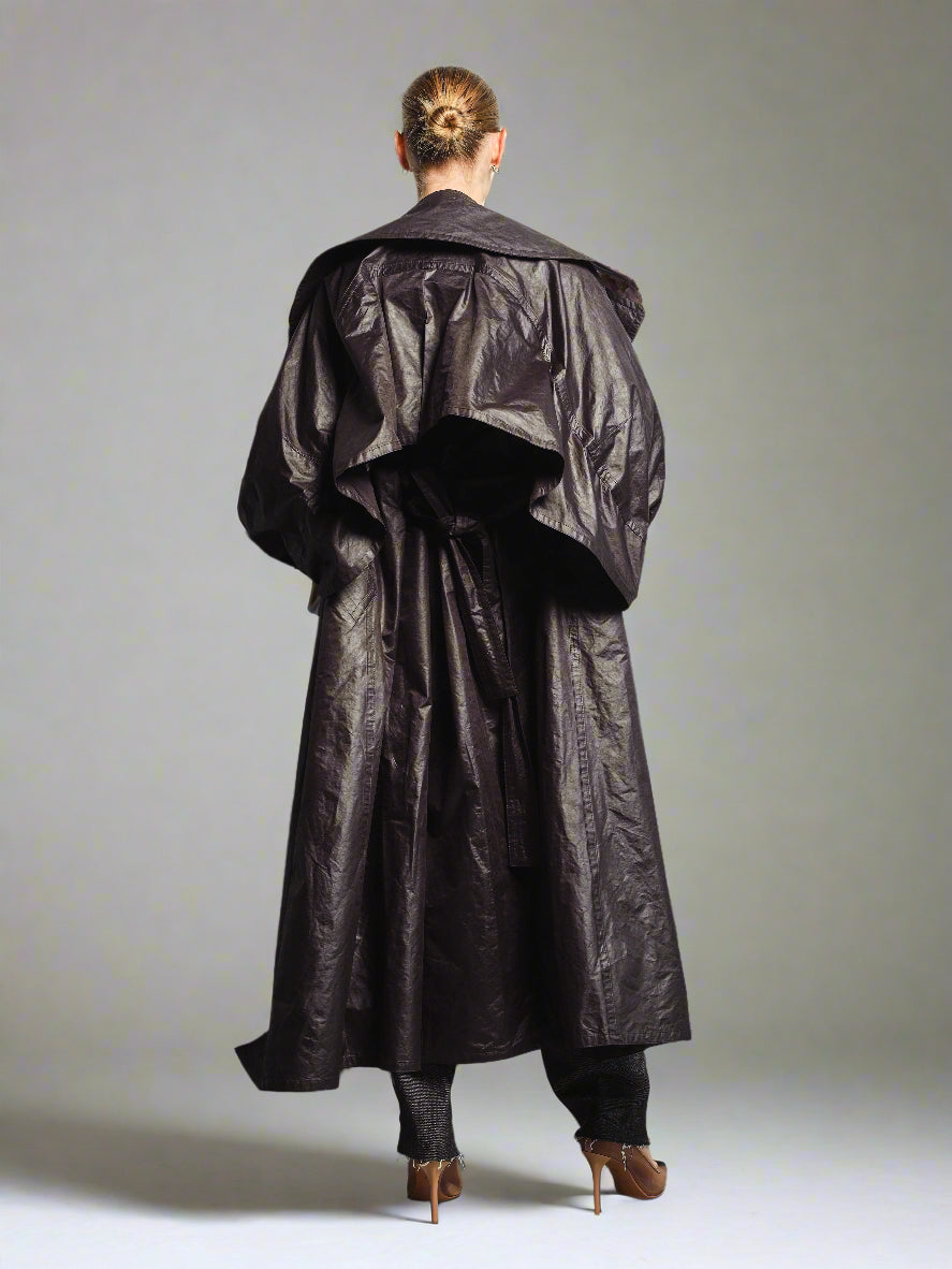 CAPED COATED TRENCHCOAT