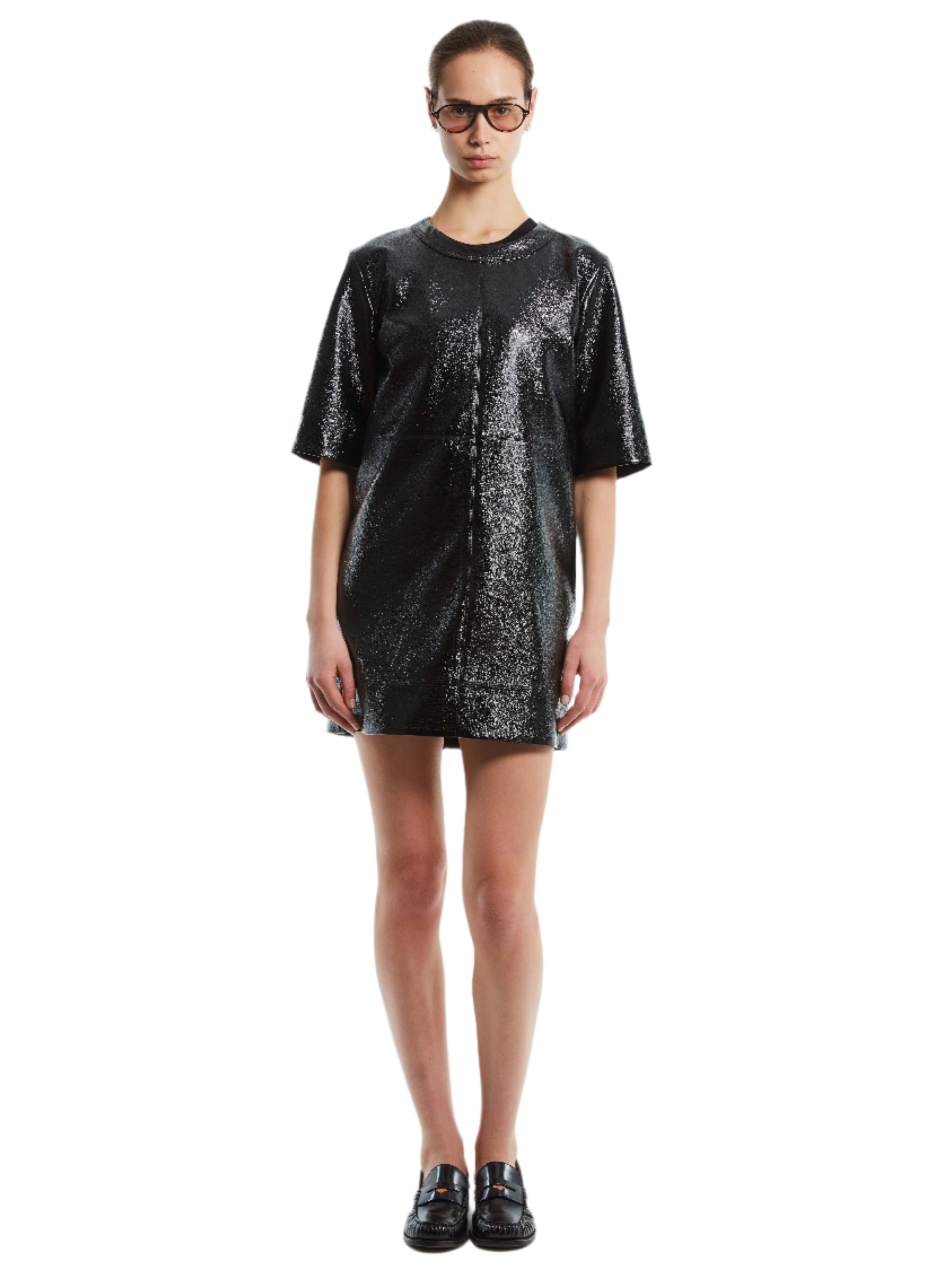 LEATHER T-SHIRT DRESS