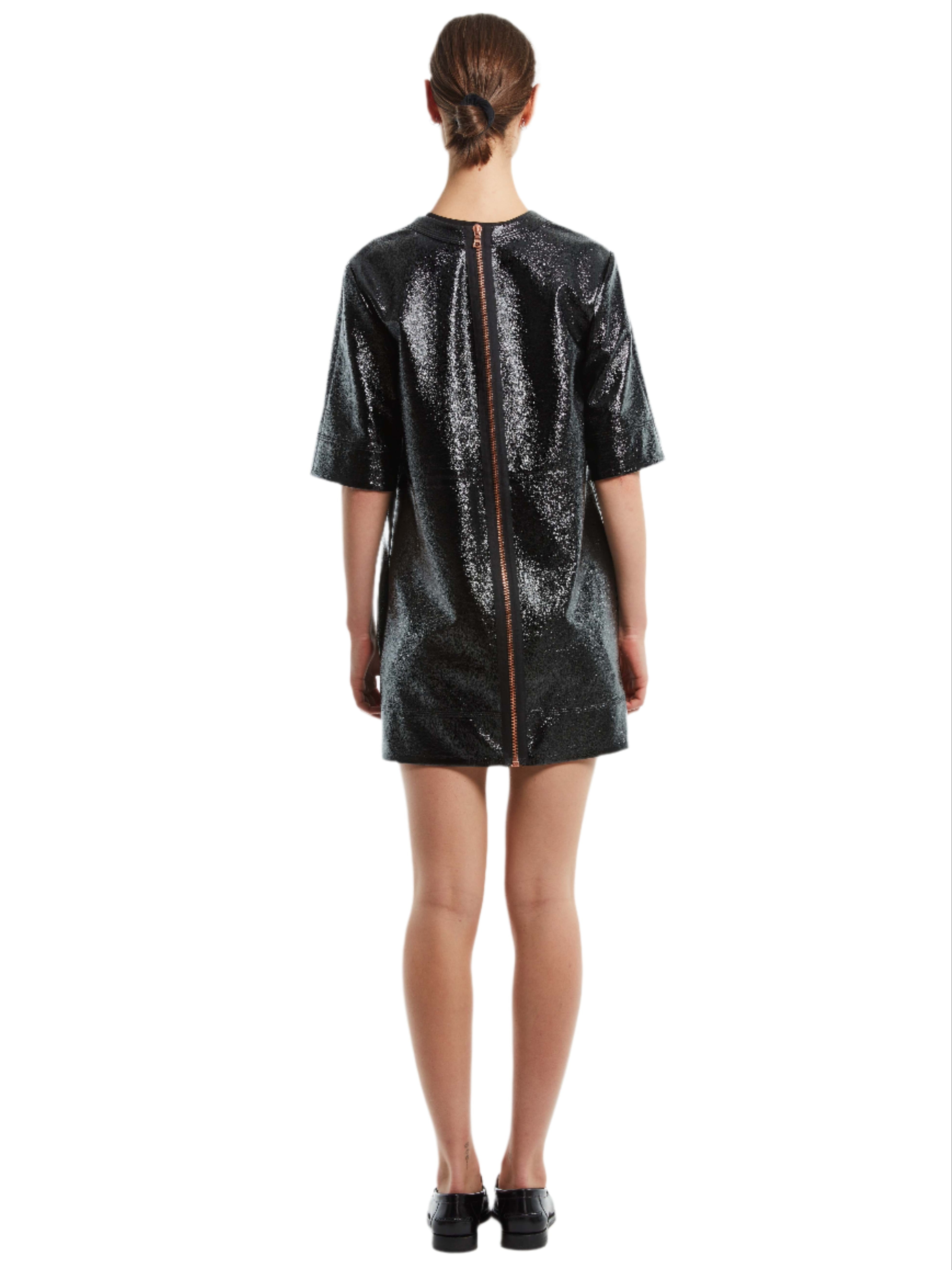 LEATHER T-SHIRT DRESS