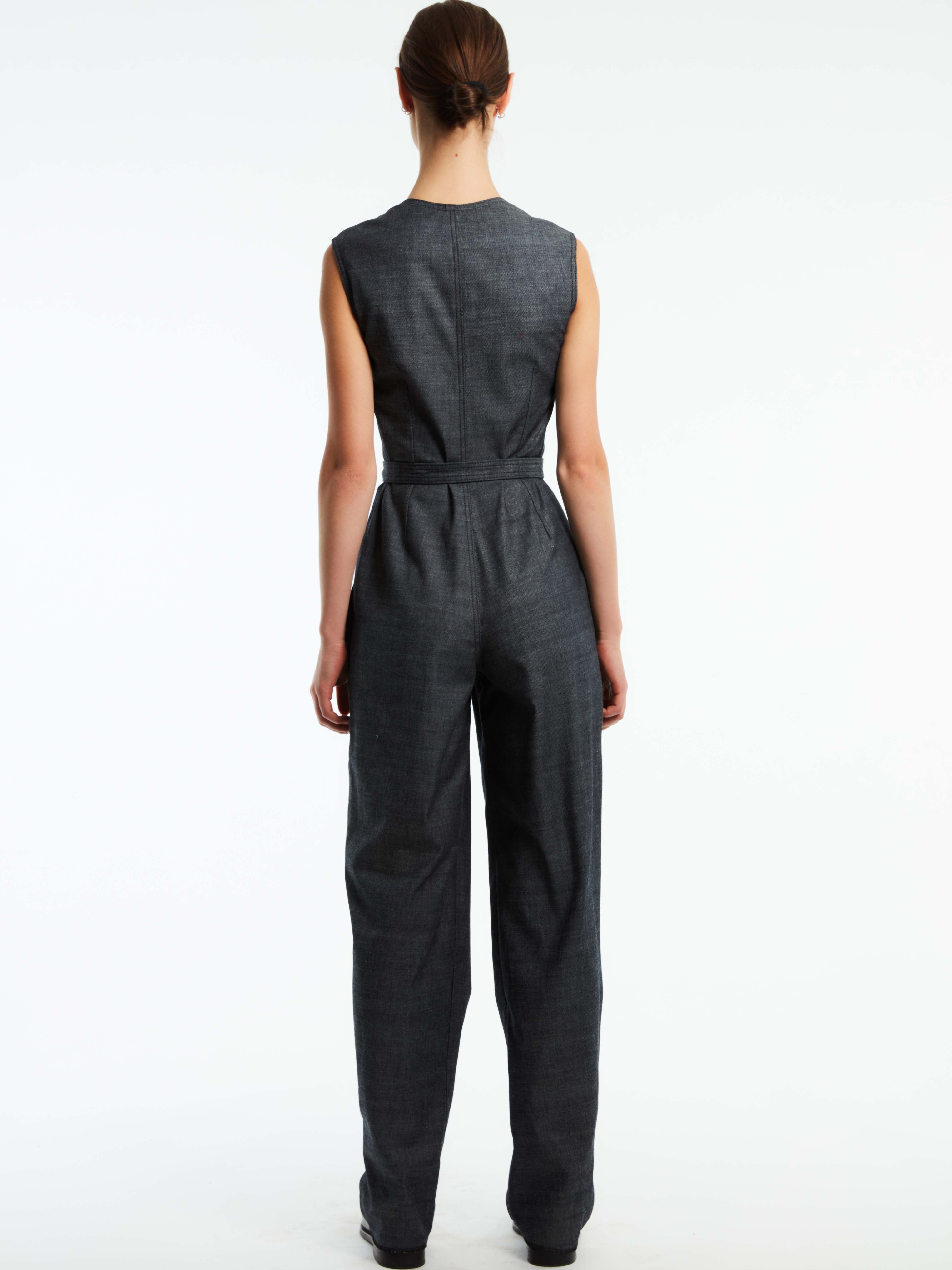 DENIM BUSTIER JUMPSUIT