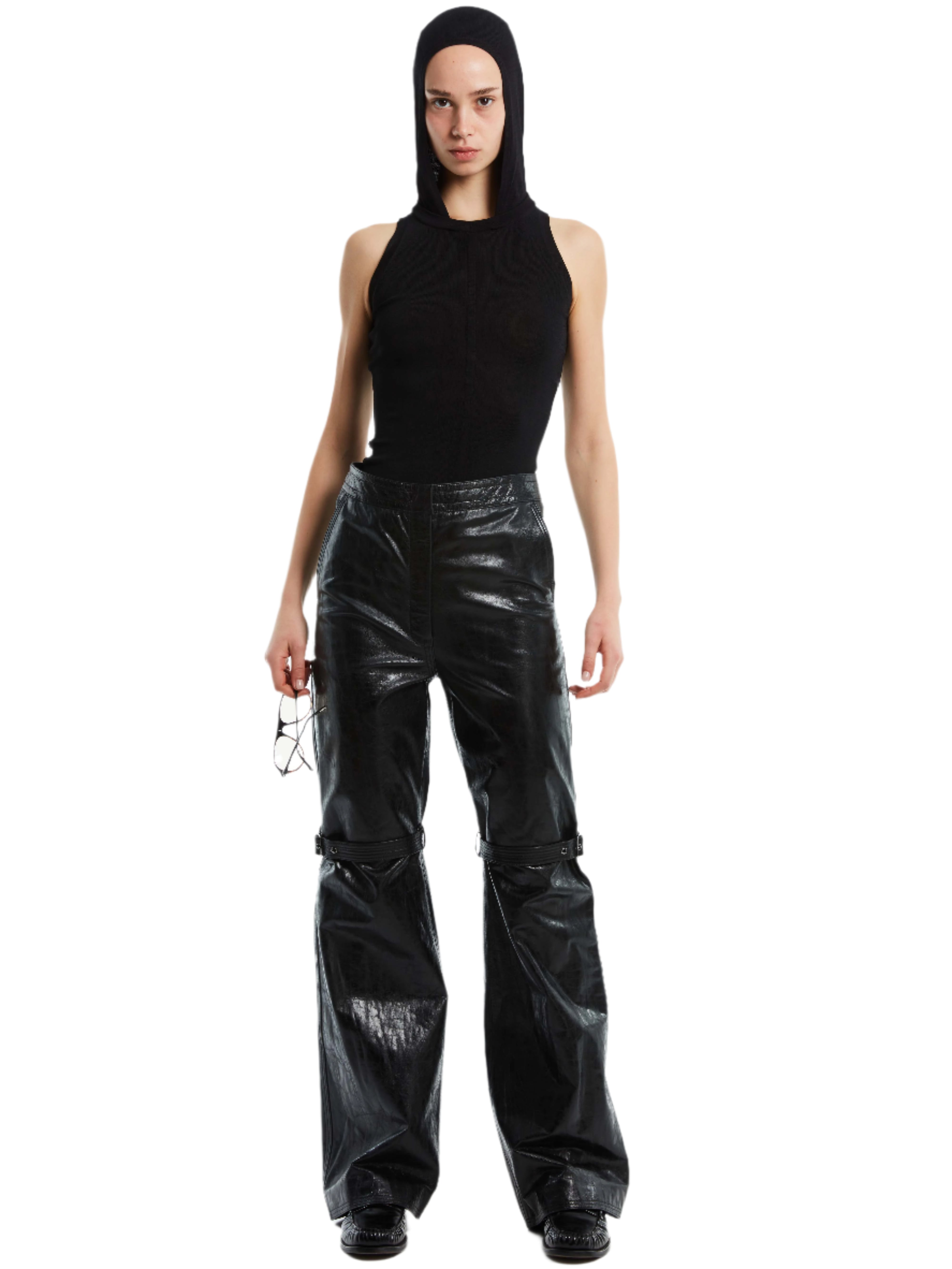 BELTED LEATHER PANT