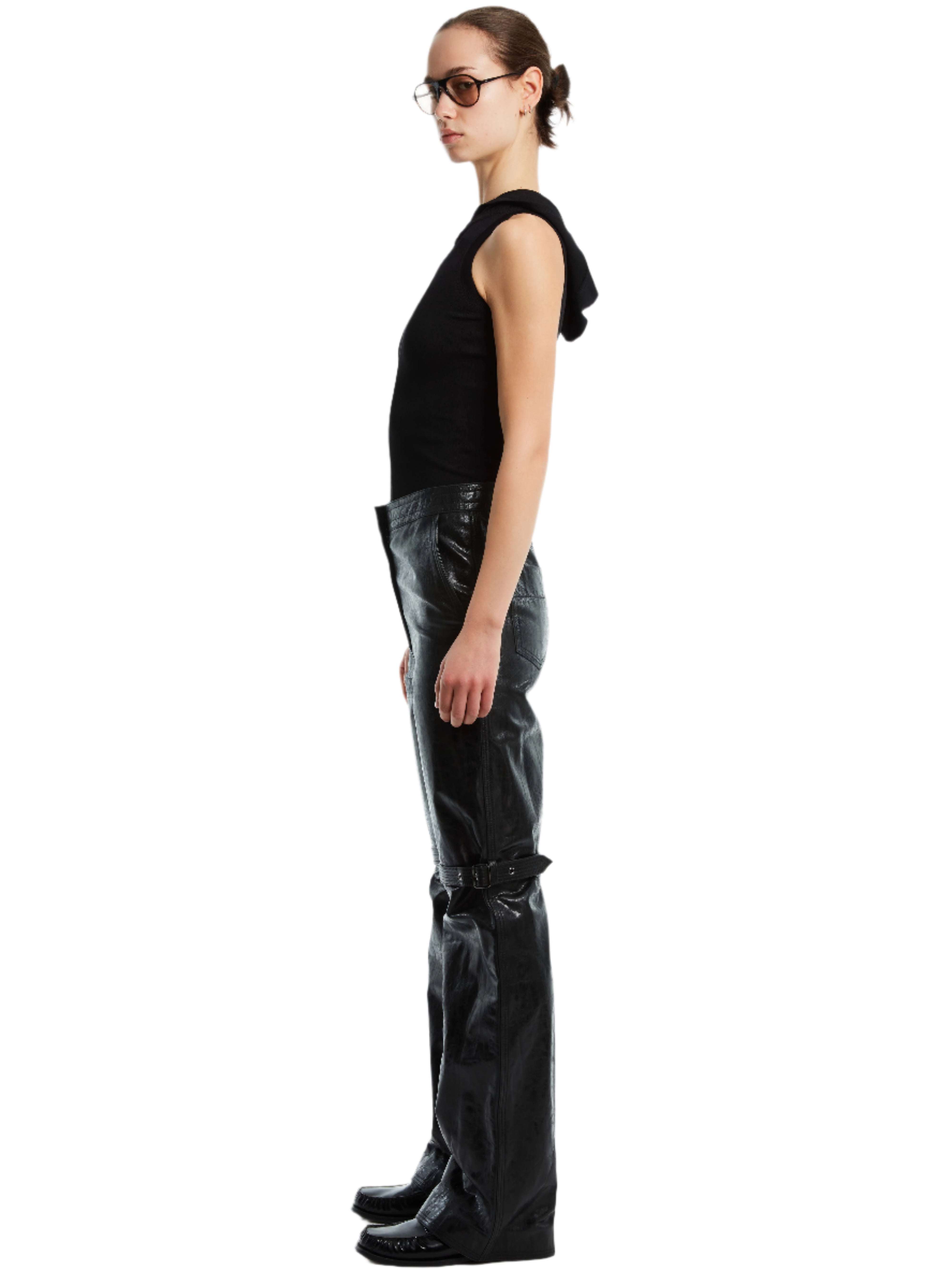 BELTED LEATHER PANT
