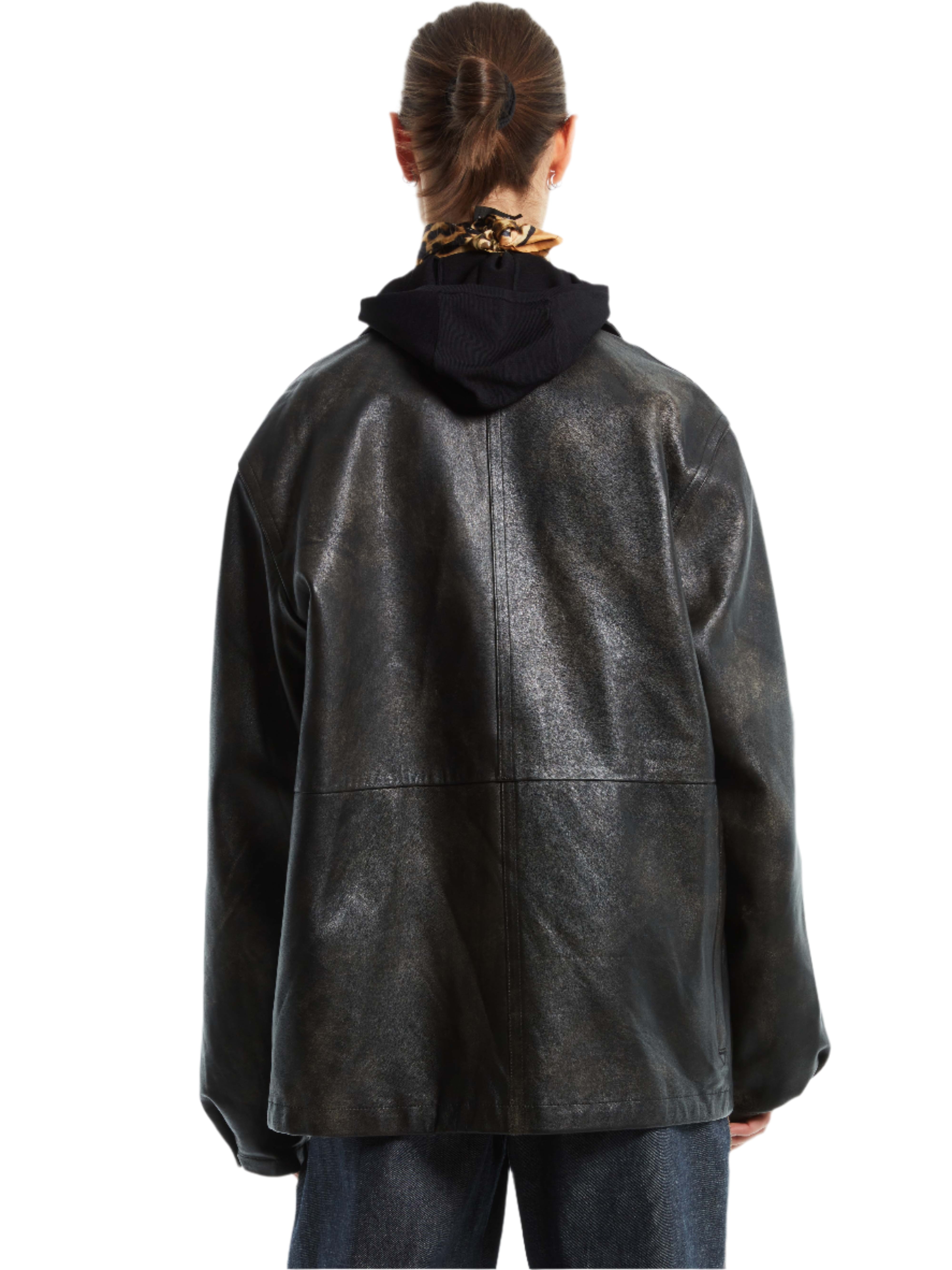 LEATHER UTILITY JACKET