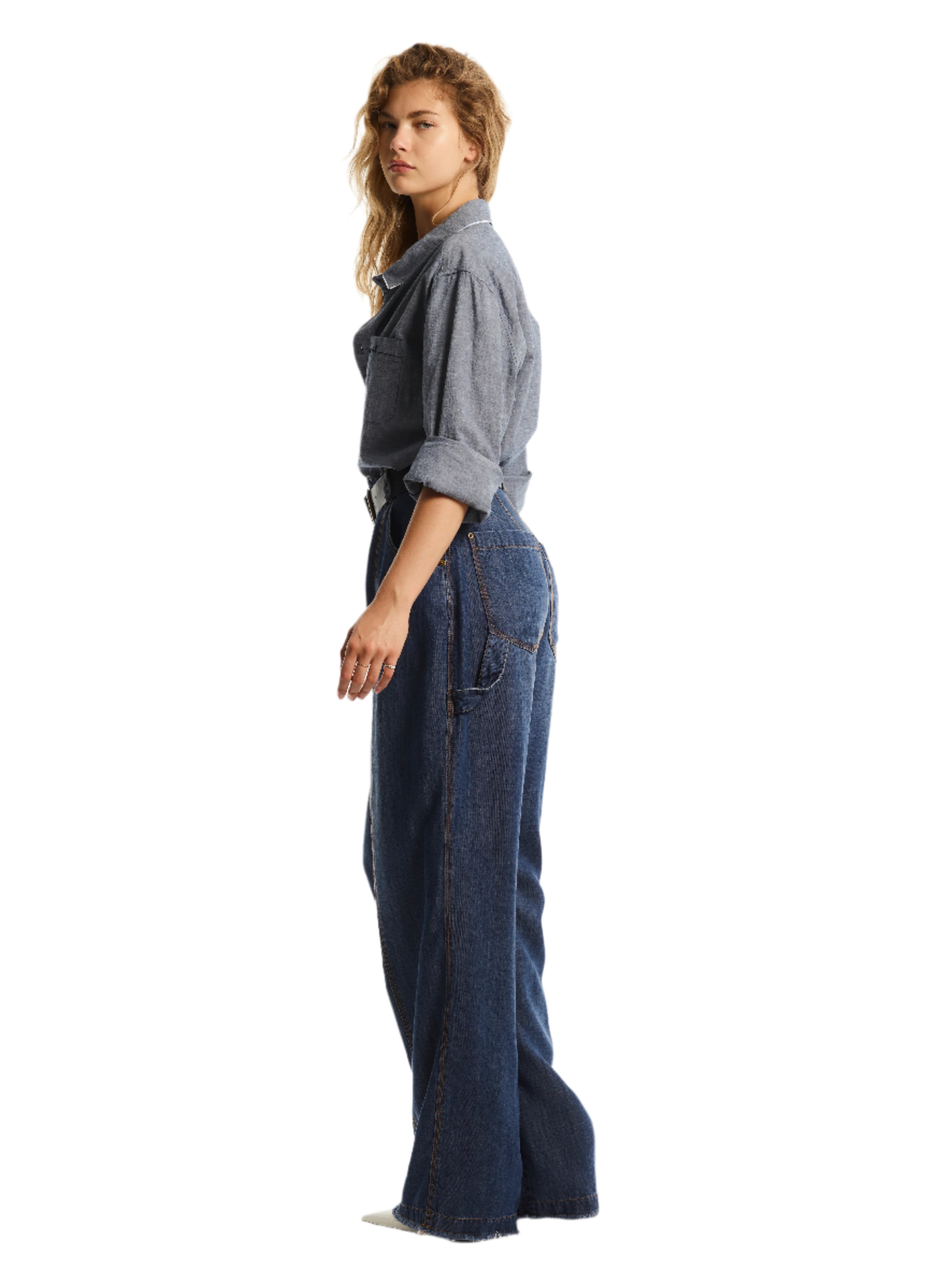 RELAXED WIDE - LEG DENIM TROUSERS