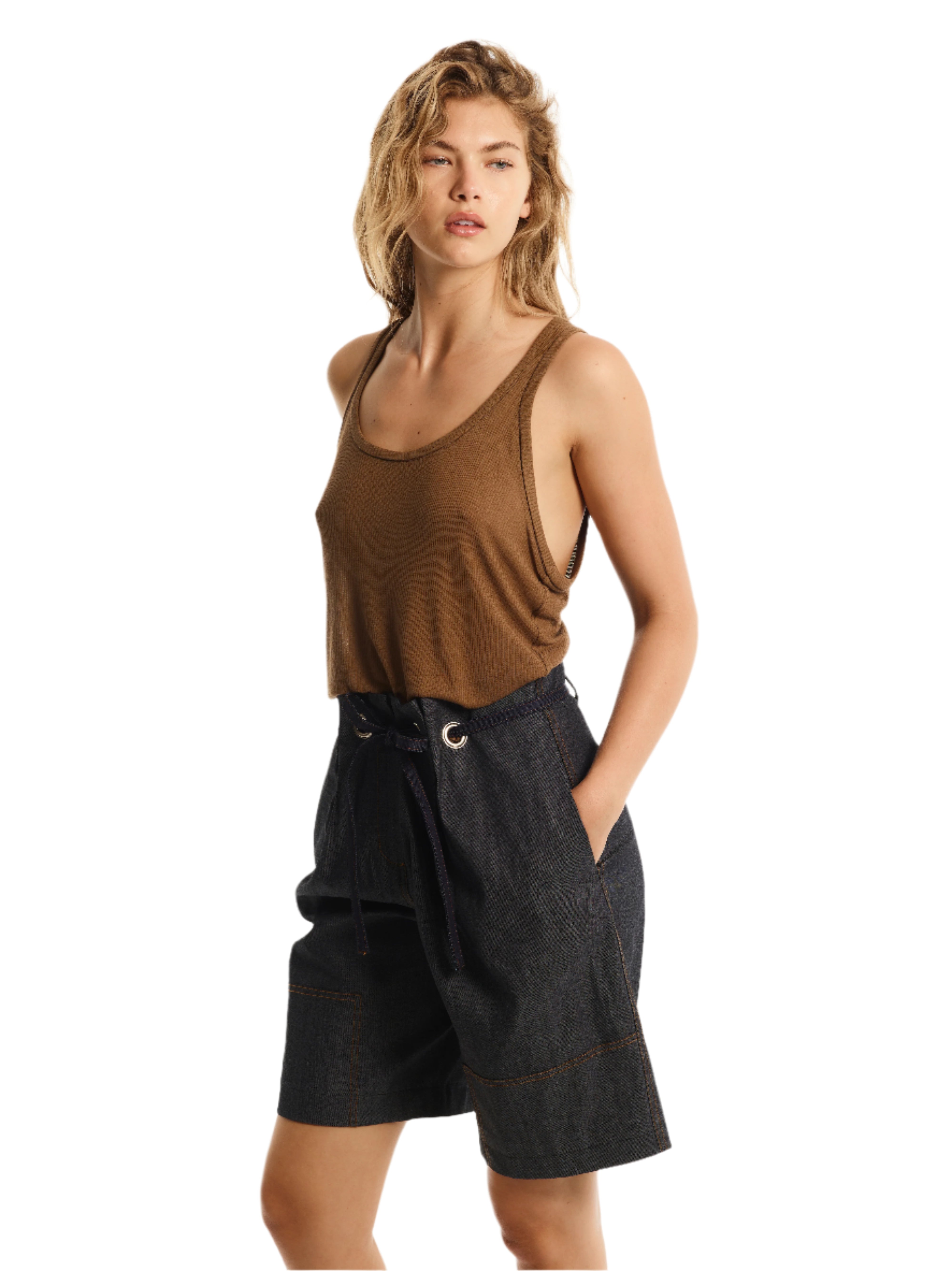 RIBBED SCOOP NECK TANK