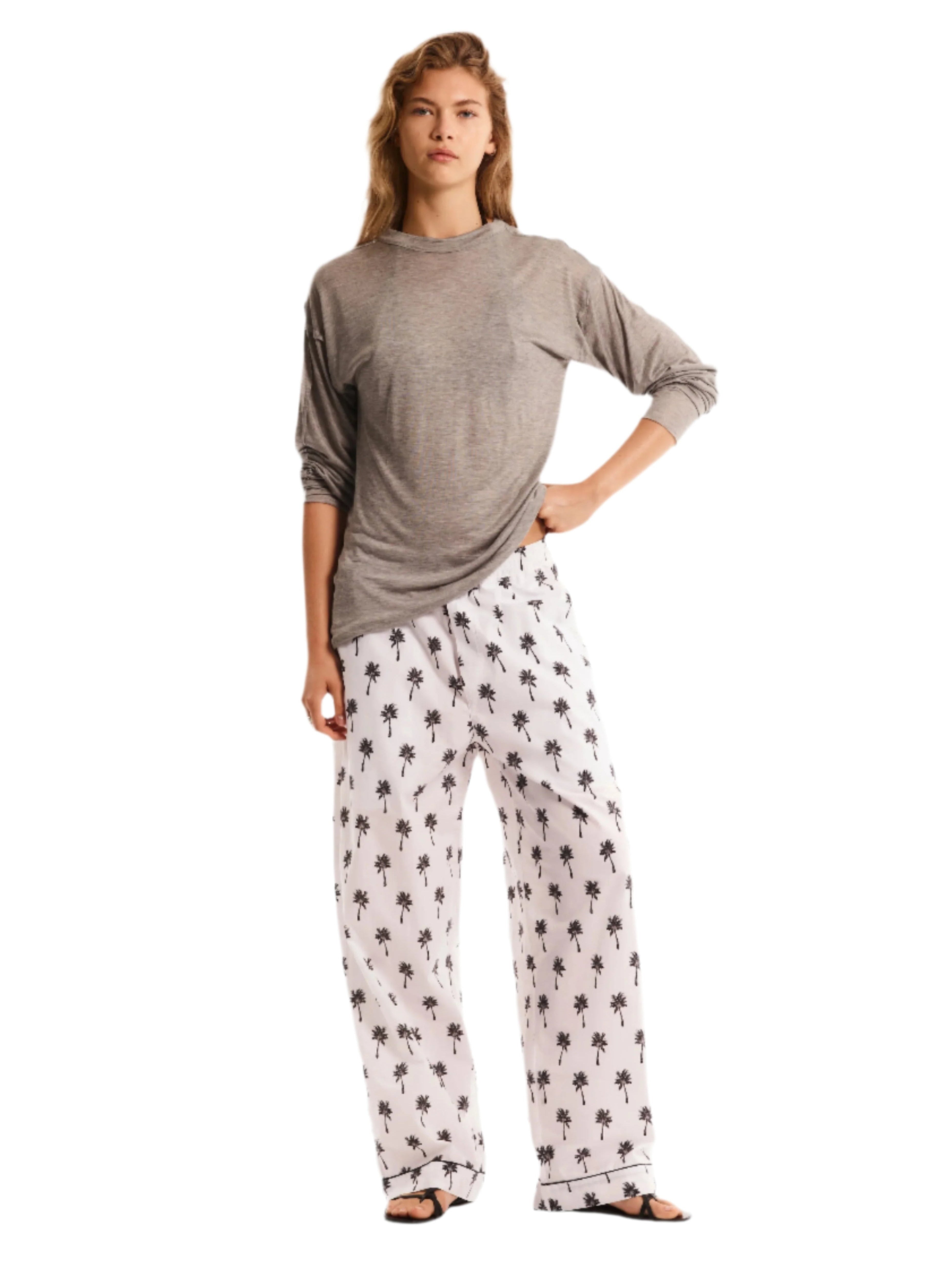 PALM PRINT LOUNGE PANTS