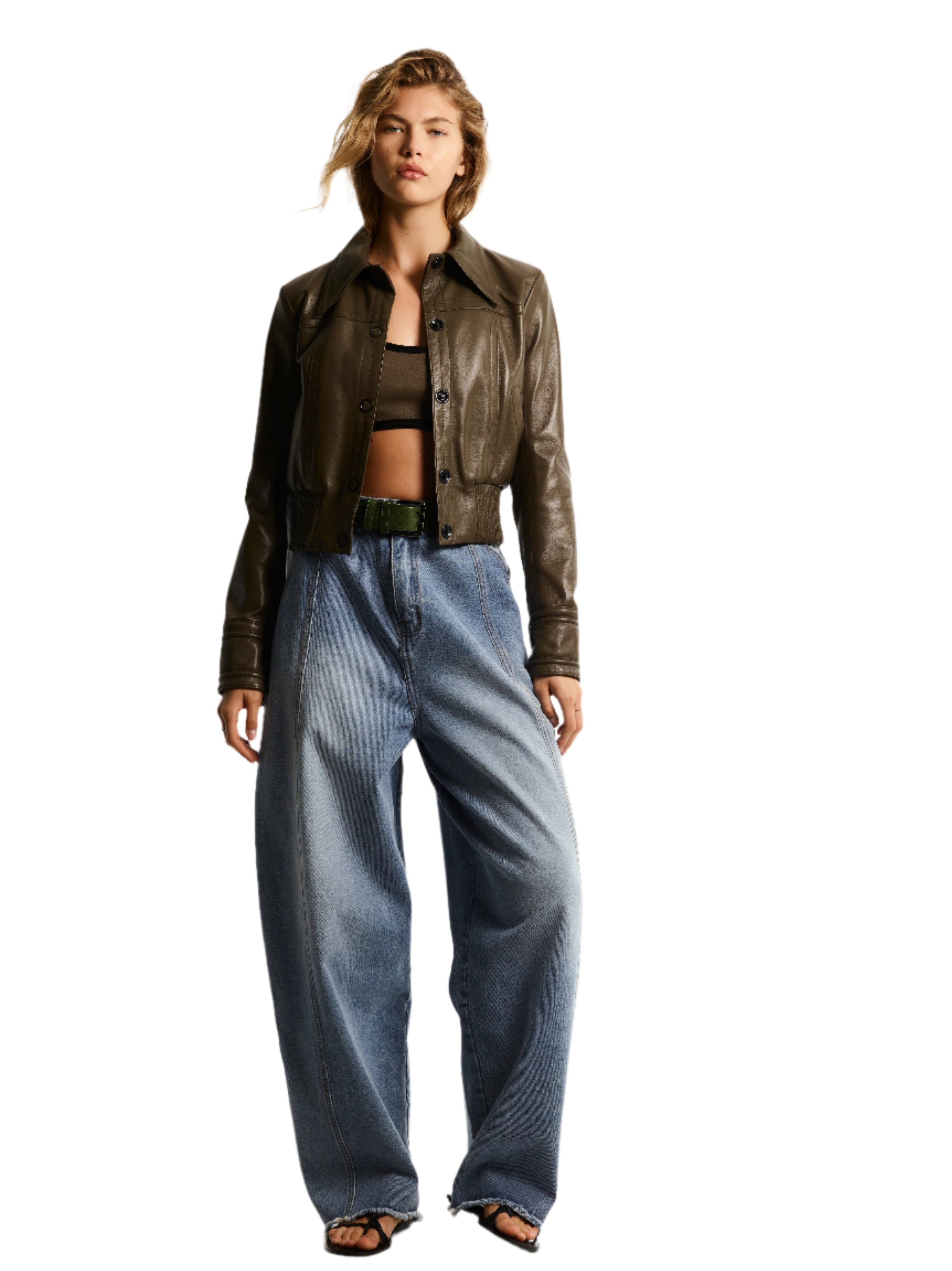 LEATHER BOMBER JACKET