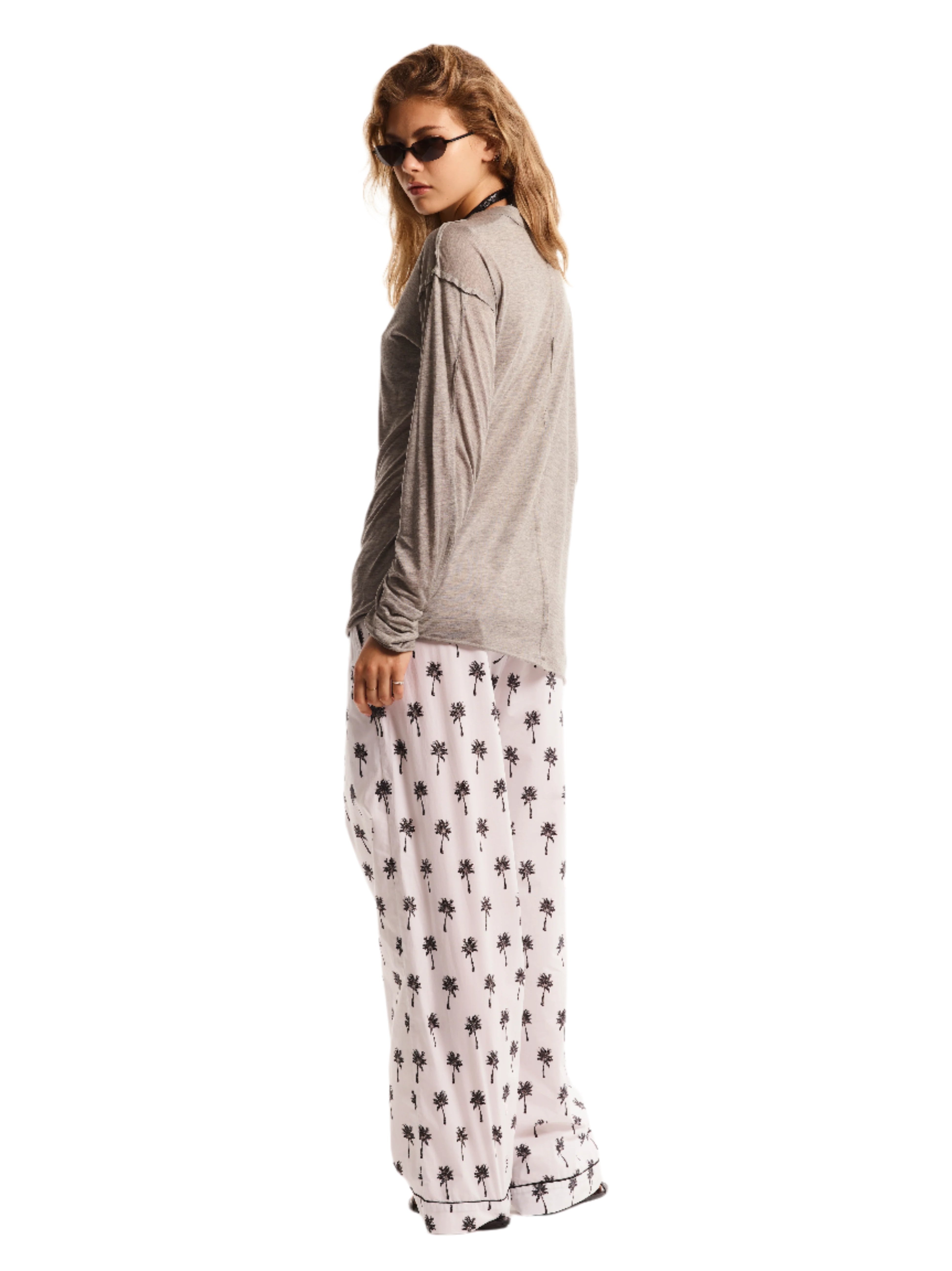 PALM PRINT LOUNGE PANTS