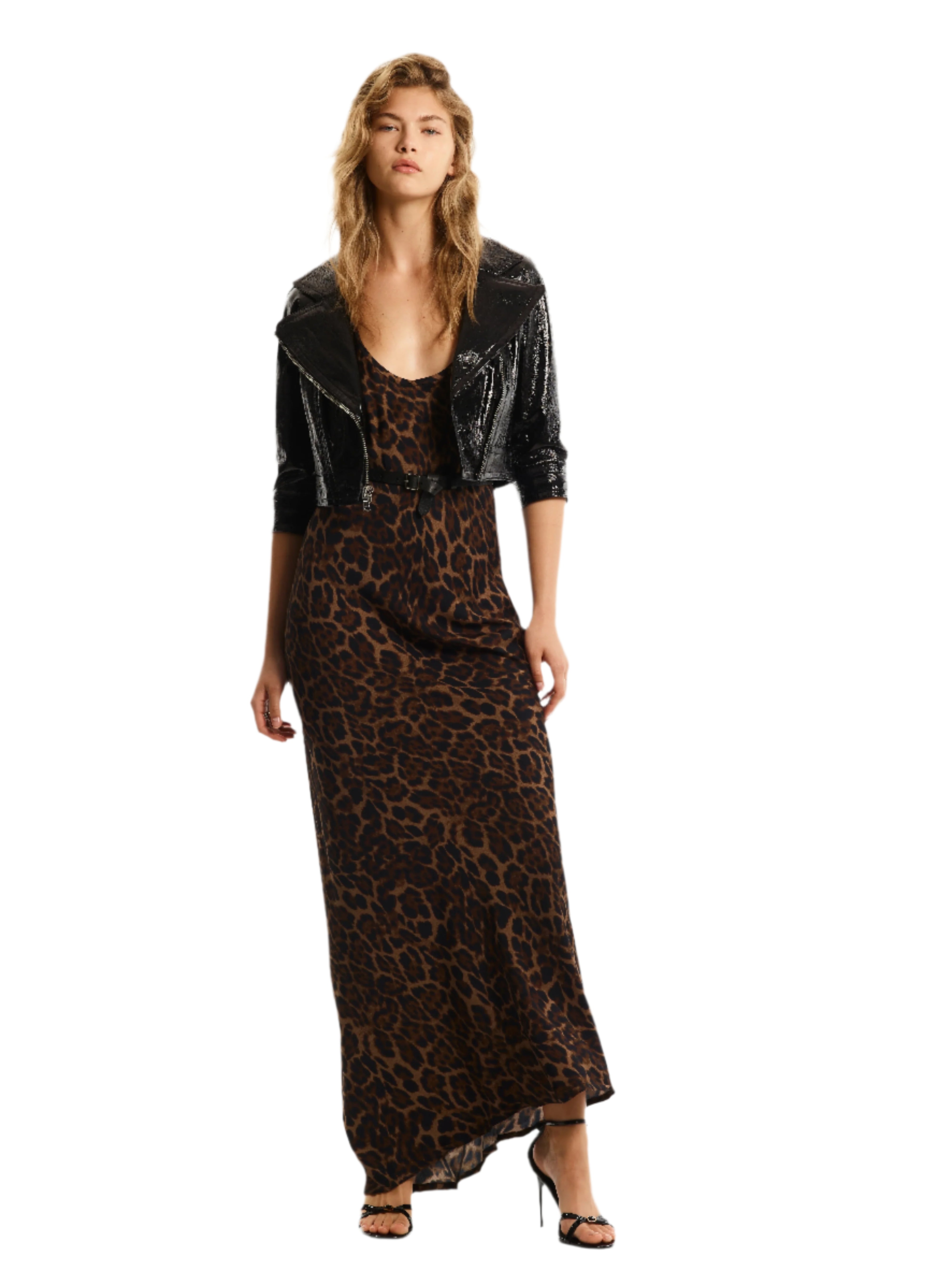 CROPPED PATENT LEATHER JACKET