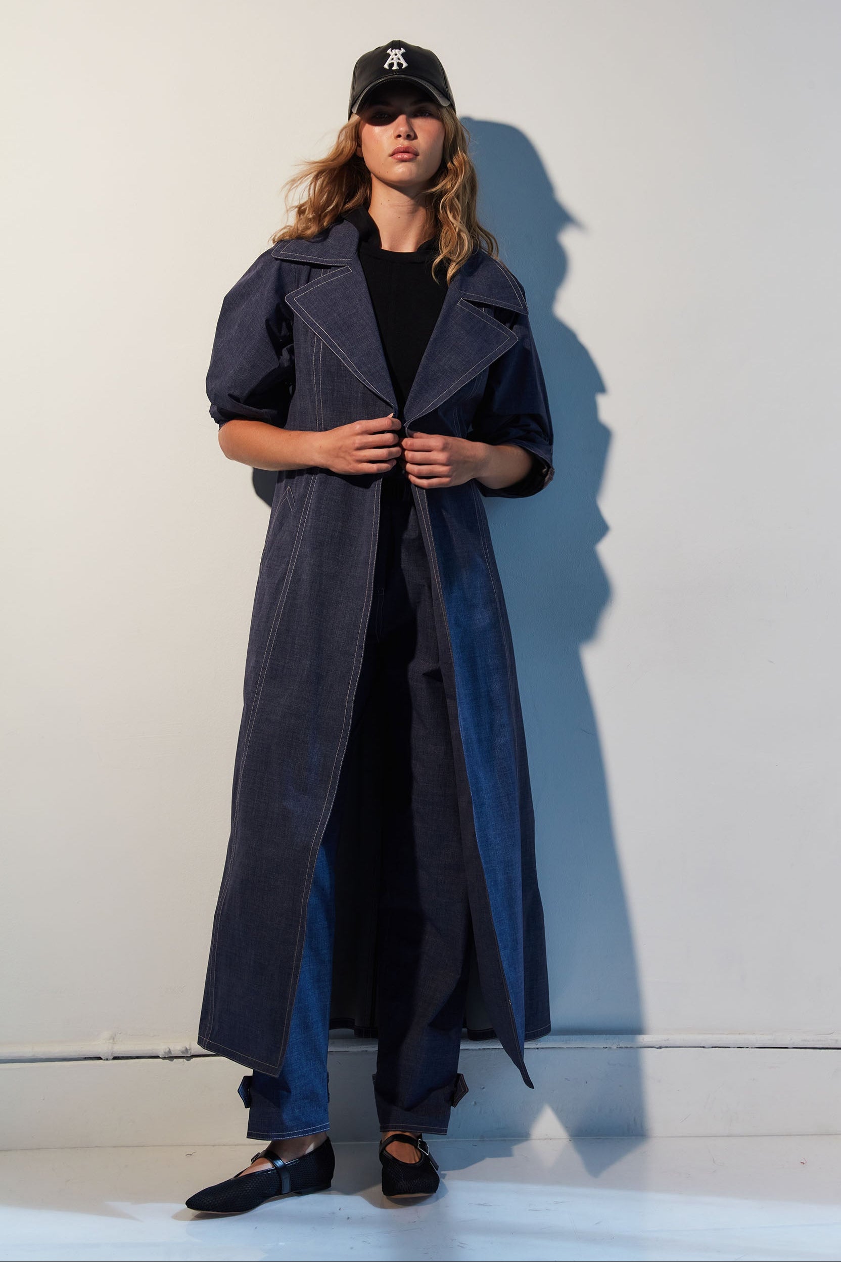 DENIMESQUE TRENCH COAT