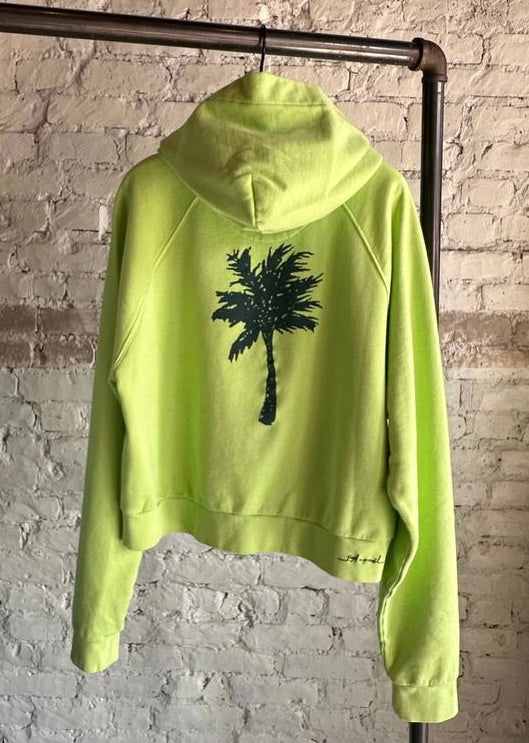 CROPPED PALM TREE HOODIE