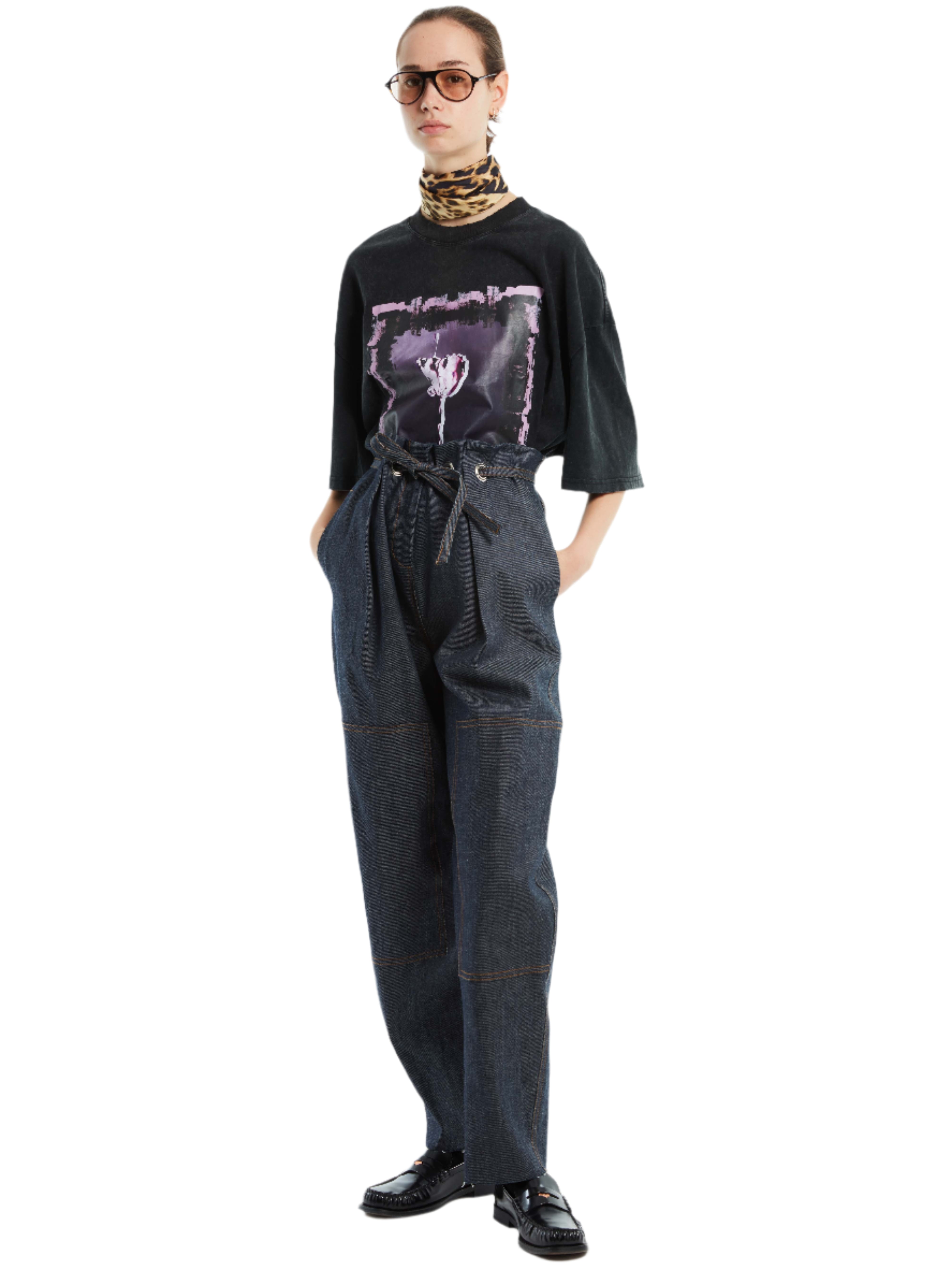 DENIM PAPERBAG PANTS