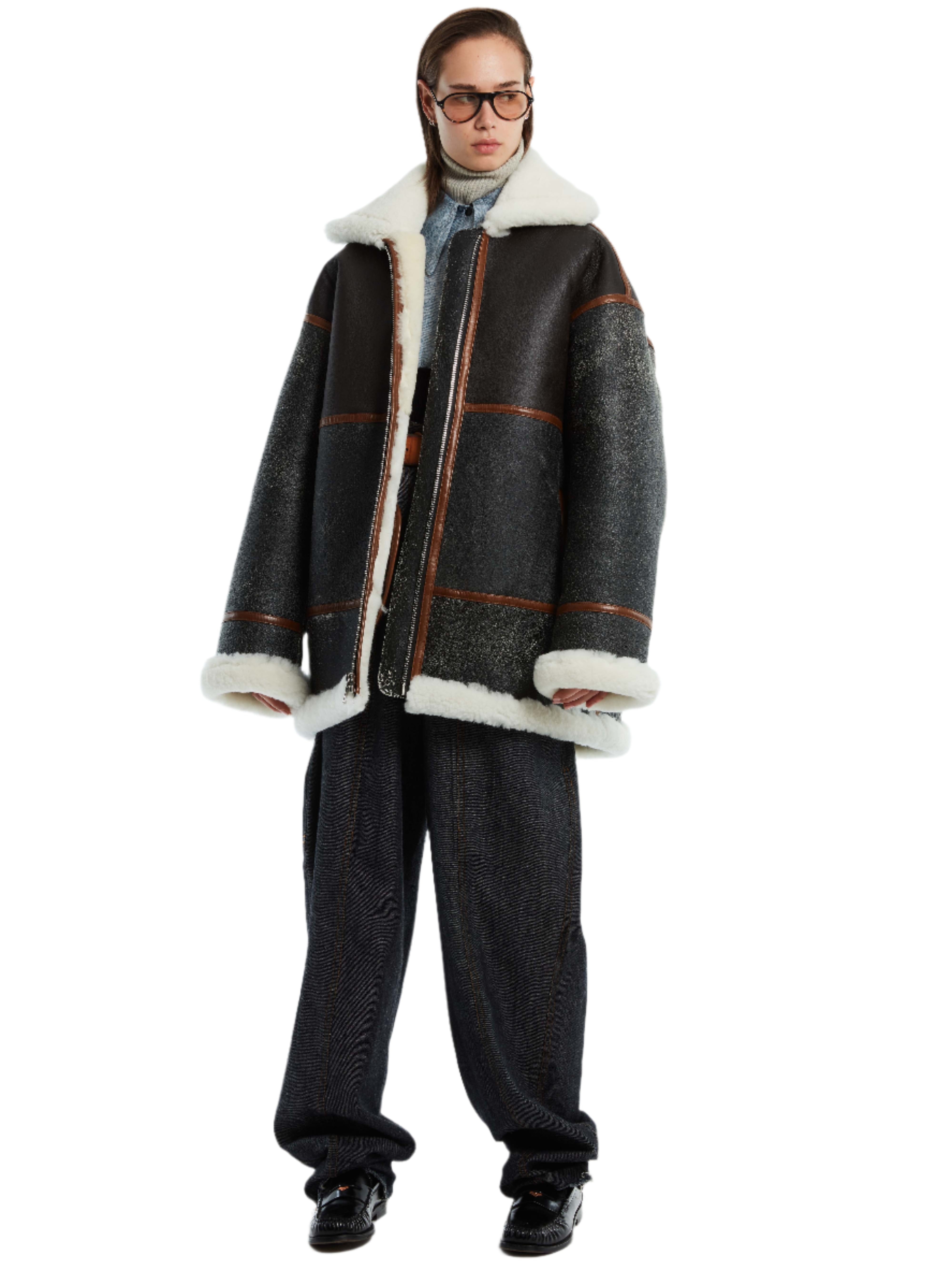 OVERSIZED DECONSTRUCTED SHEARLING JACKET