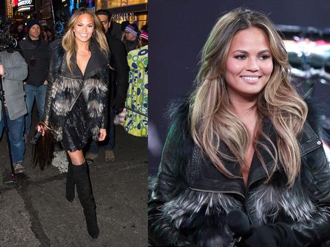 Chrissy Teigen Wears Yigal Azrouël