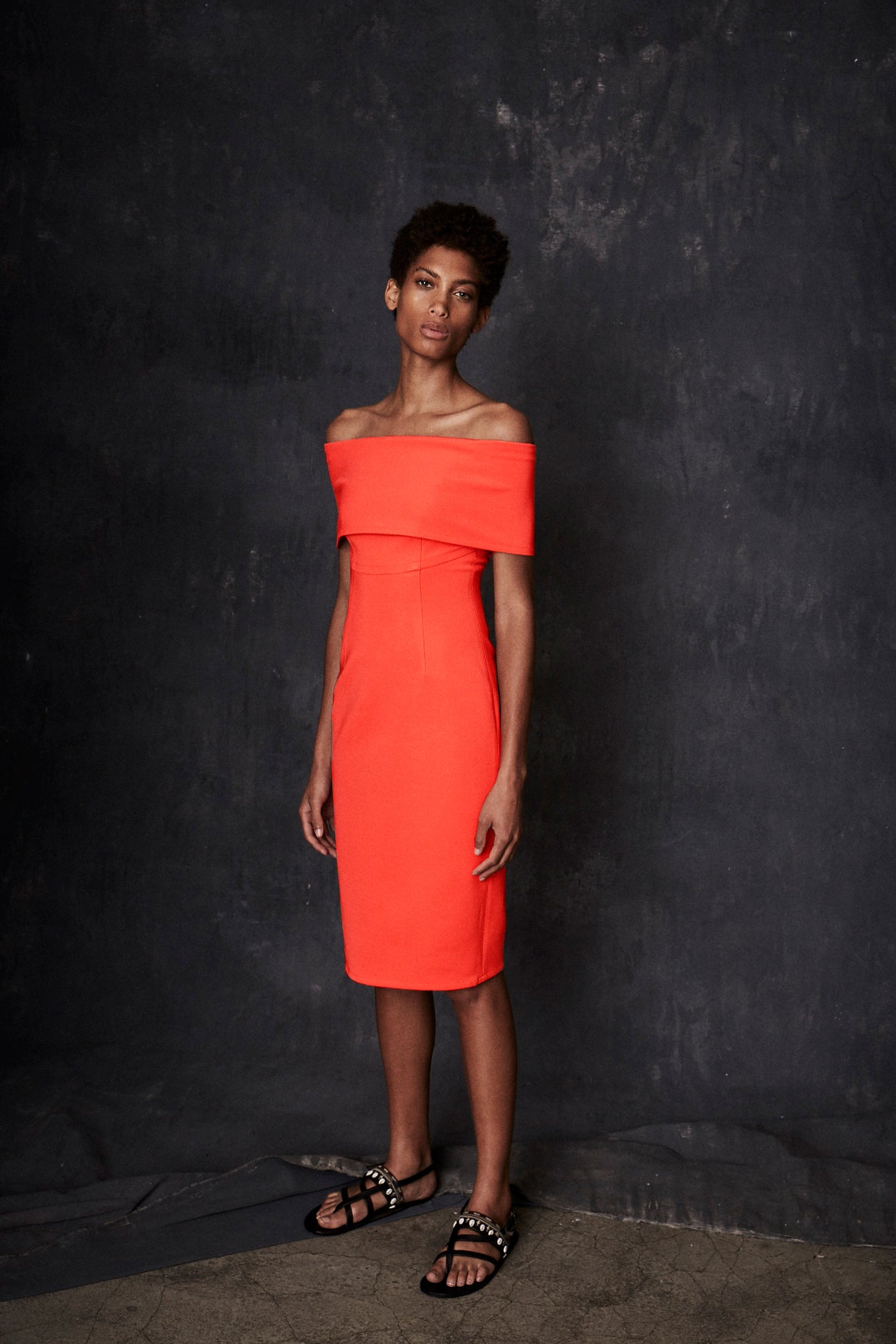 Off shoulder Midi Bodycon Dress