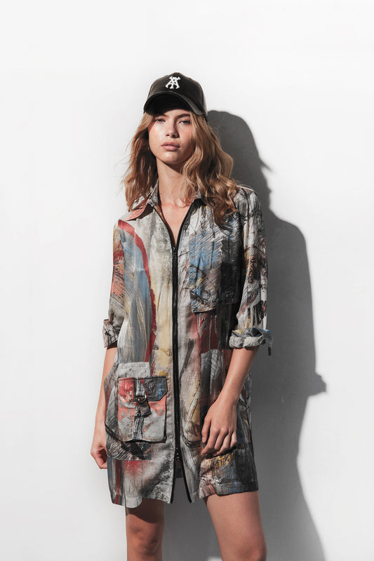 ABSTRACTUAL JACKET DRESS