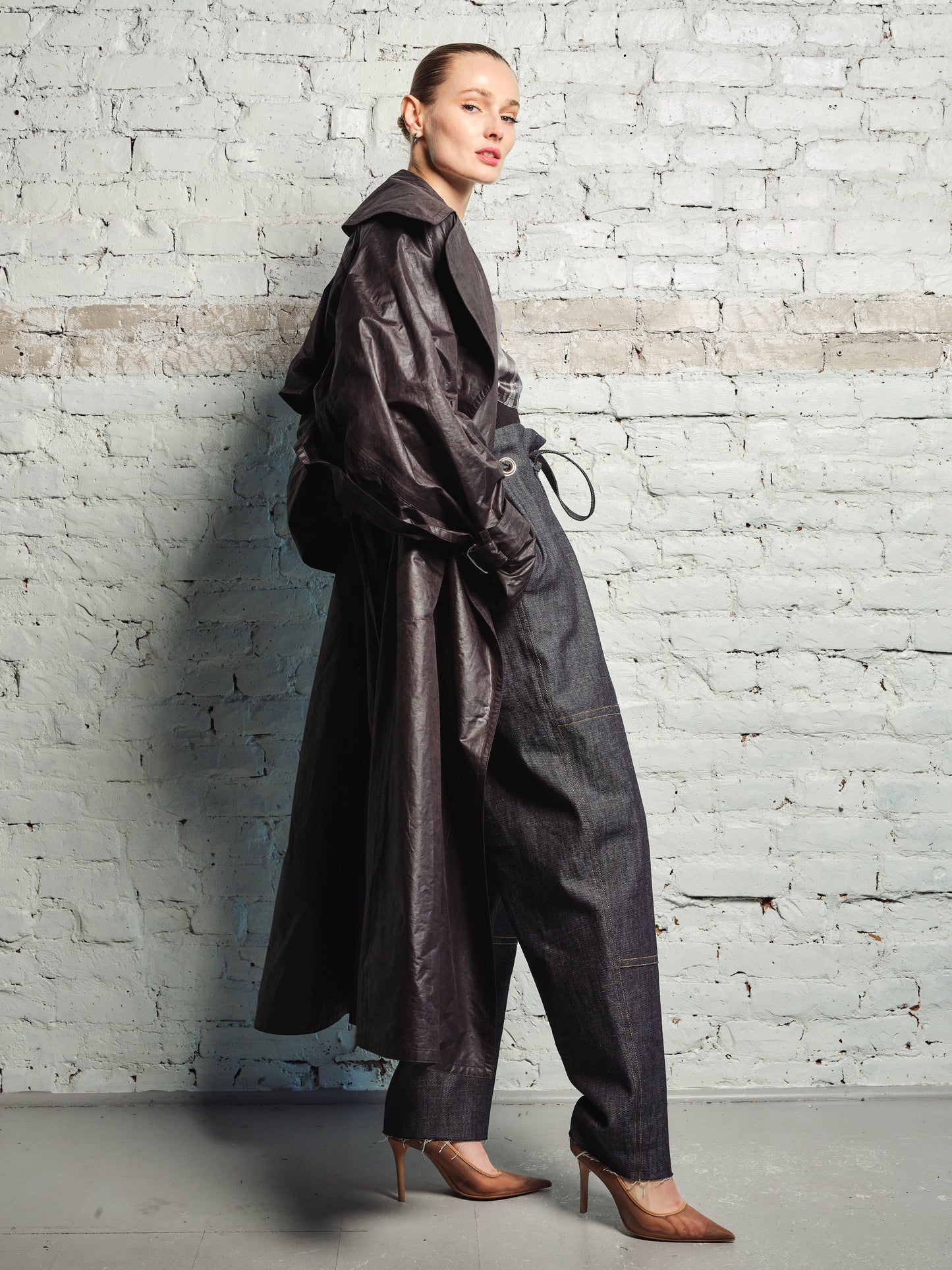 CAPED COATED TRENCHCOAT