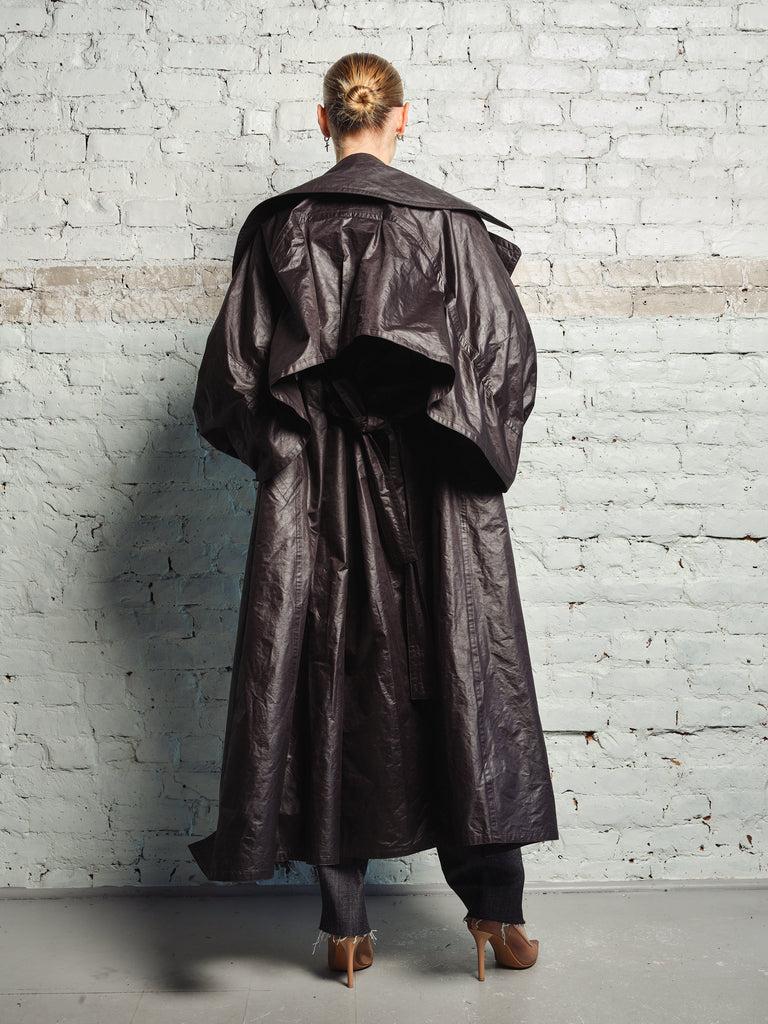 CAPED COATED TRENCHCOAT