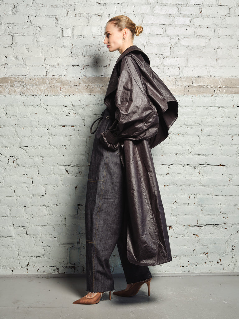 CAPED COATED TRENCHCOAT