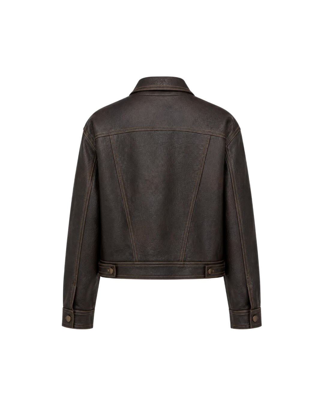 Fawn Trucker Leather Jacket