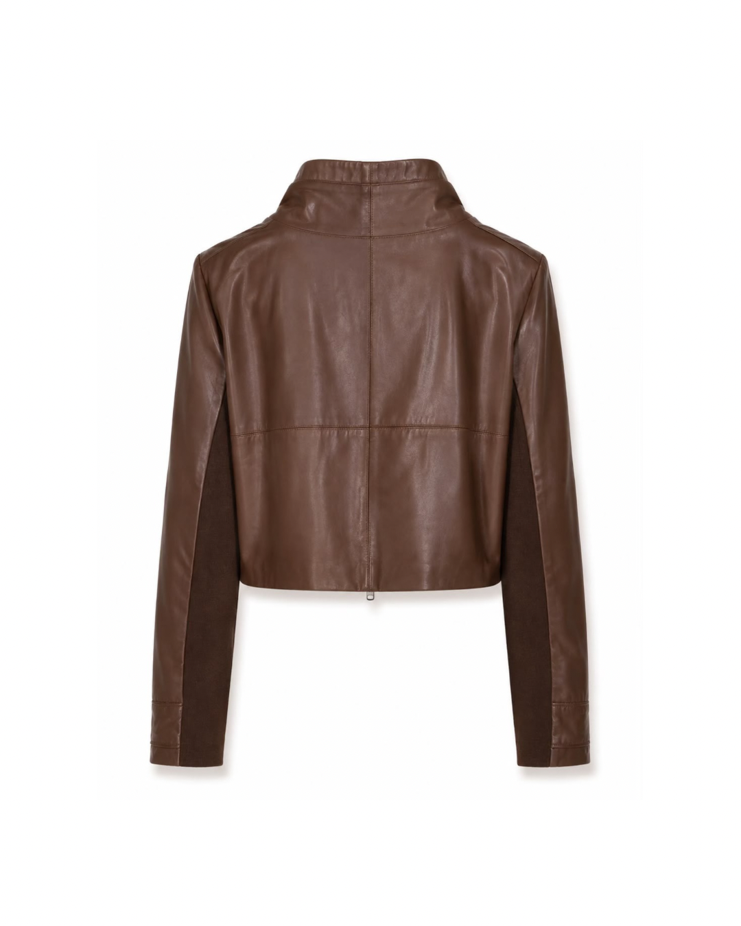 Cropped Leather Jacket Long Sleeve