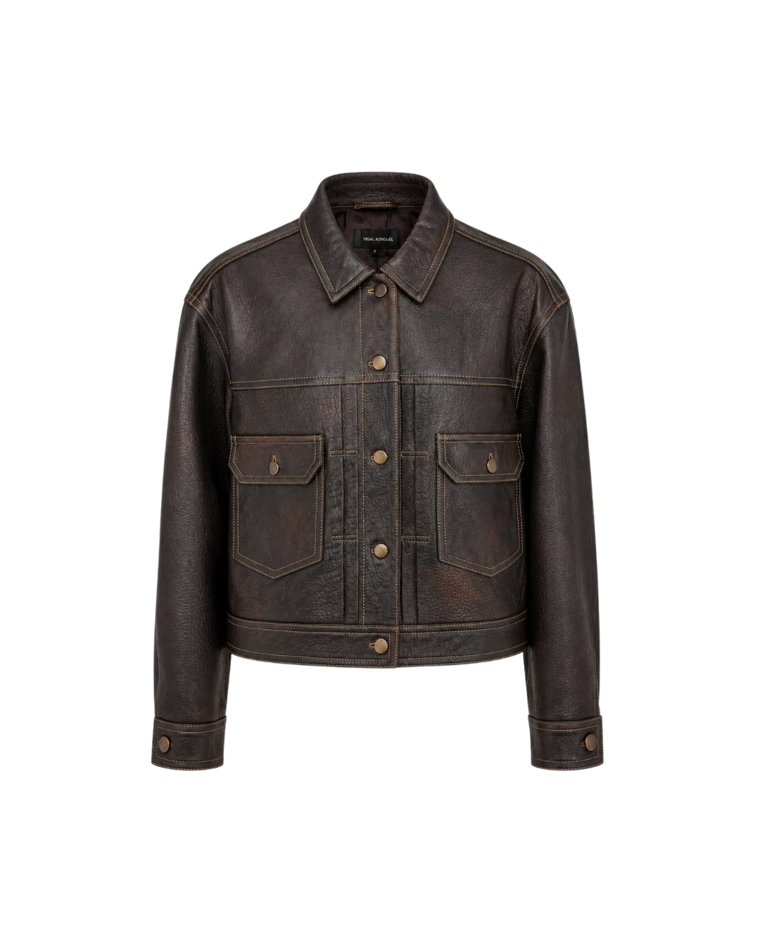 Fawn Trucker Leather Jacket