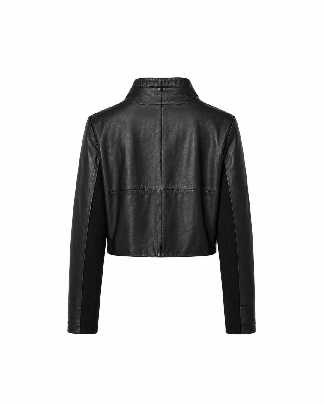 Cropped Leather Jacket Long Sleeve