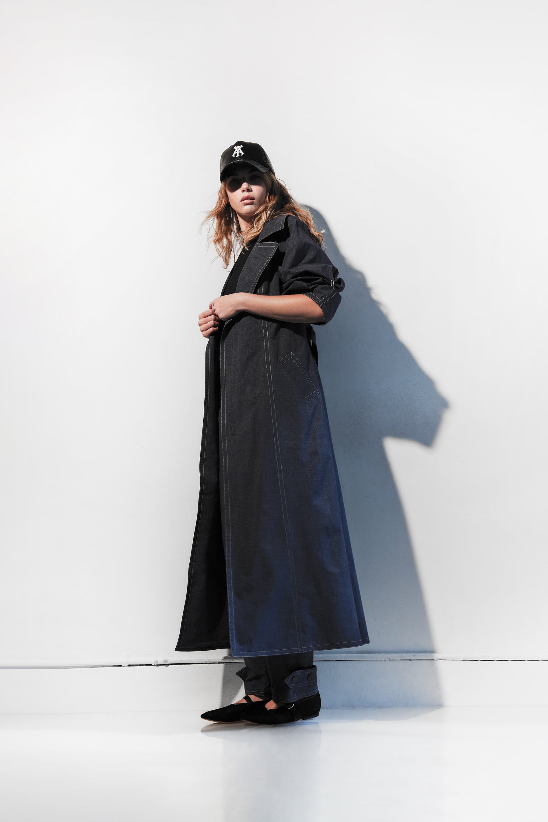 DENIMESQUE TRENCH COAT