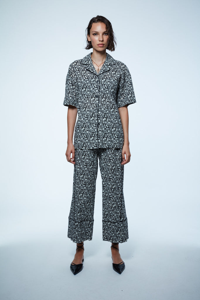 JAPANESE MINIFLOWER SEERSUCKER PAJAMA PANTS