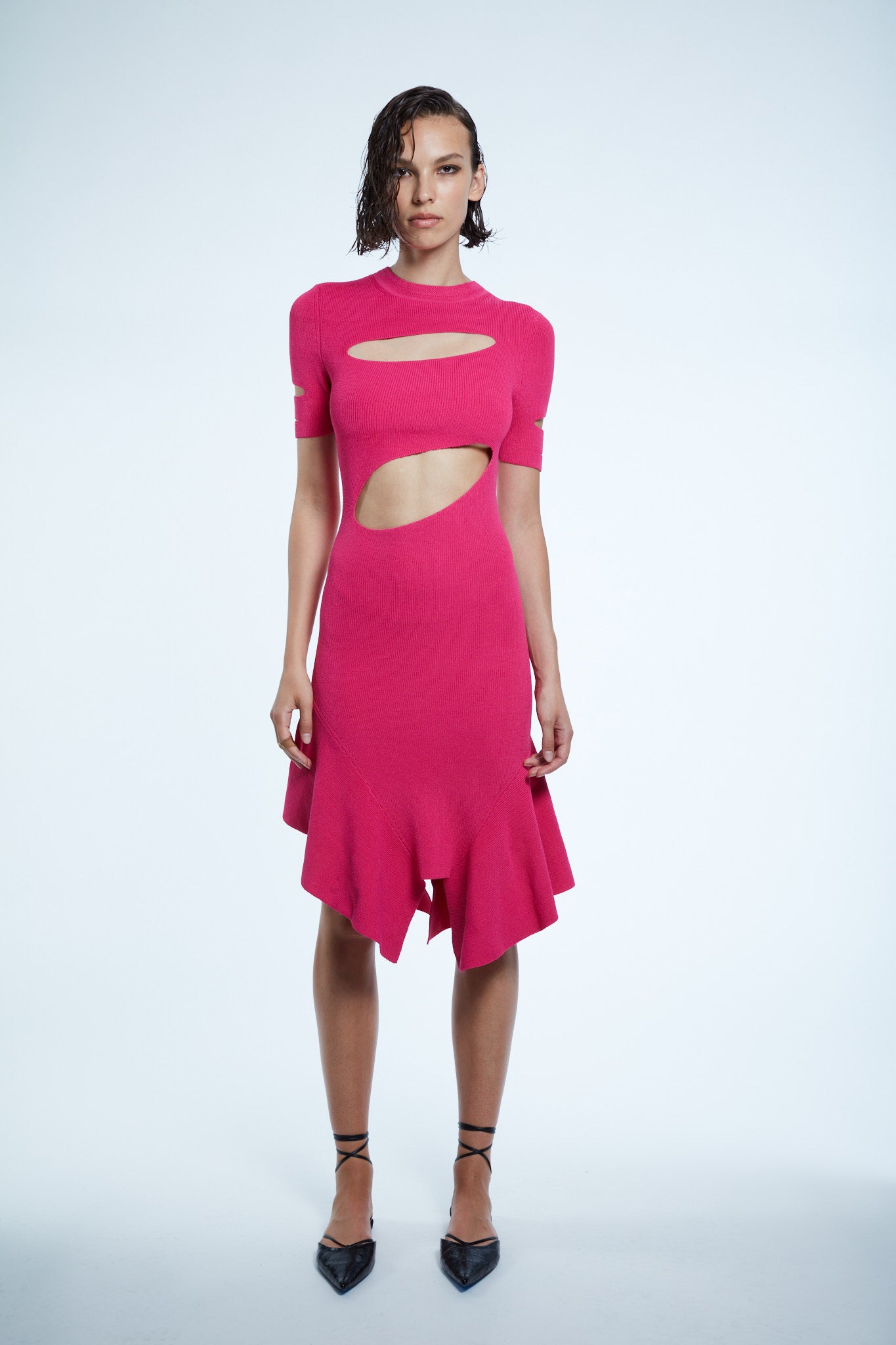 ASYMMETRIC CUTOUT DRESS