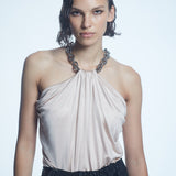 DRAPED CHAIN NECKLACE TOP