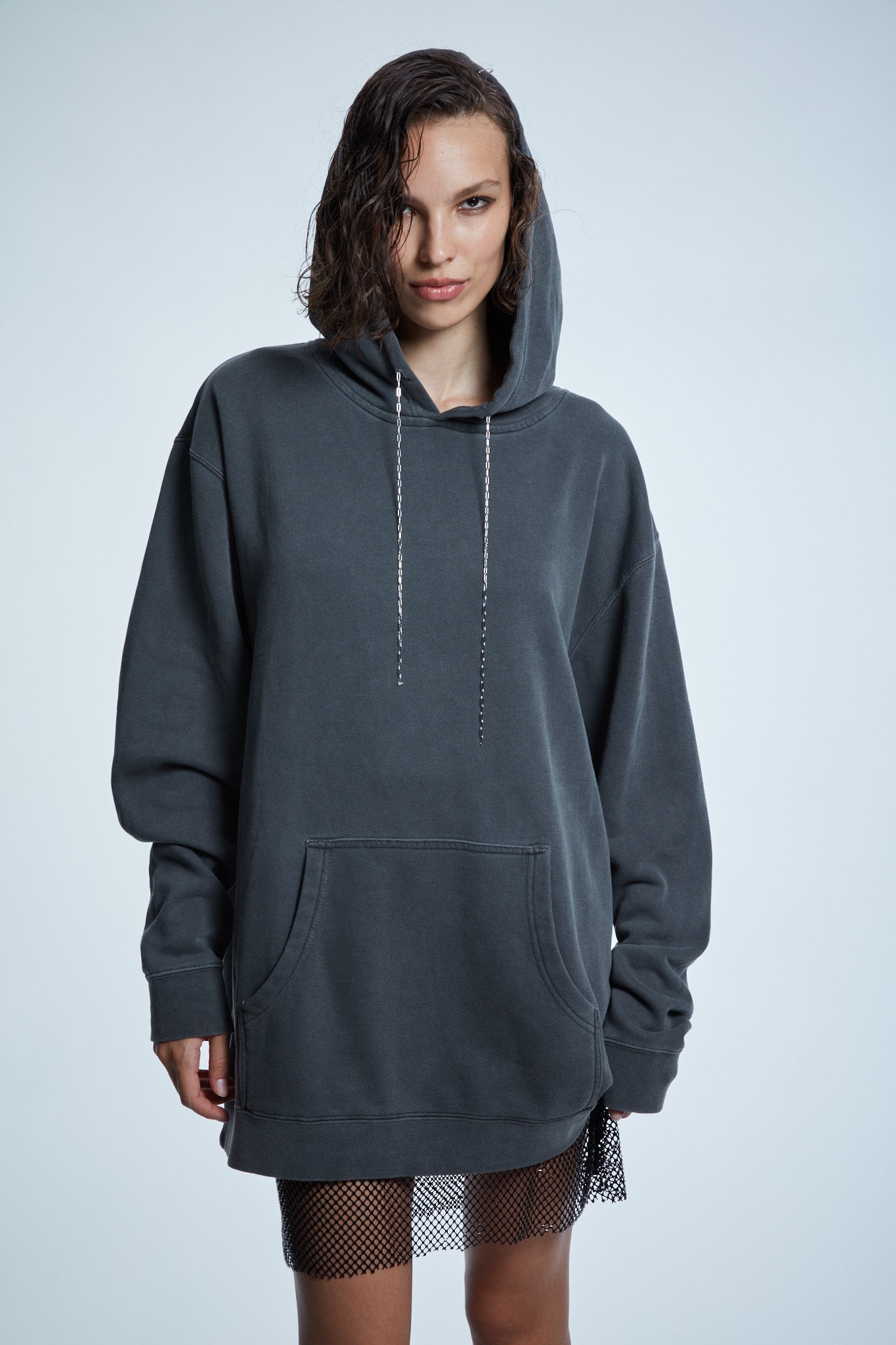 STONE WASH CHAIN HOODIE