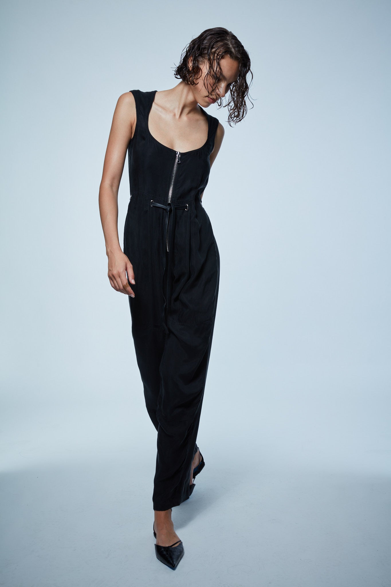 JAPANESE CUPRO BUSTIER JUMPSUIT