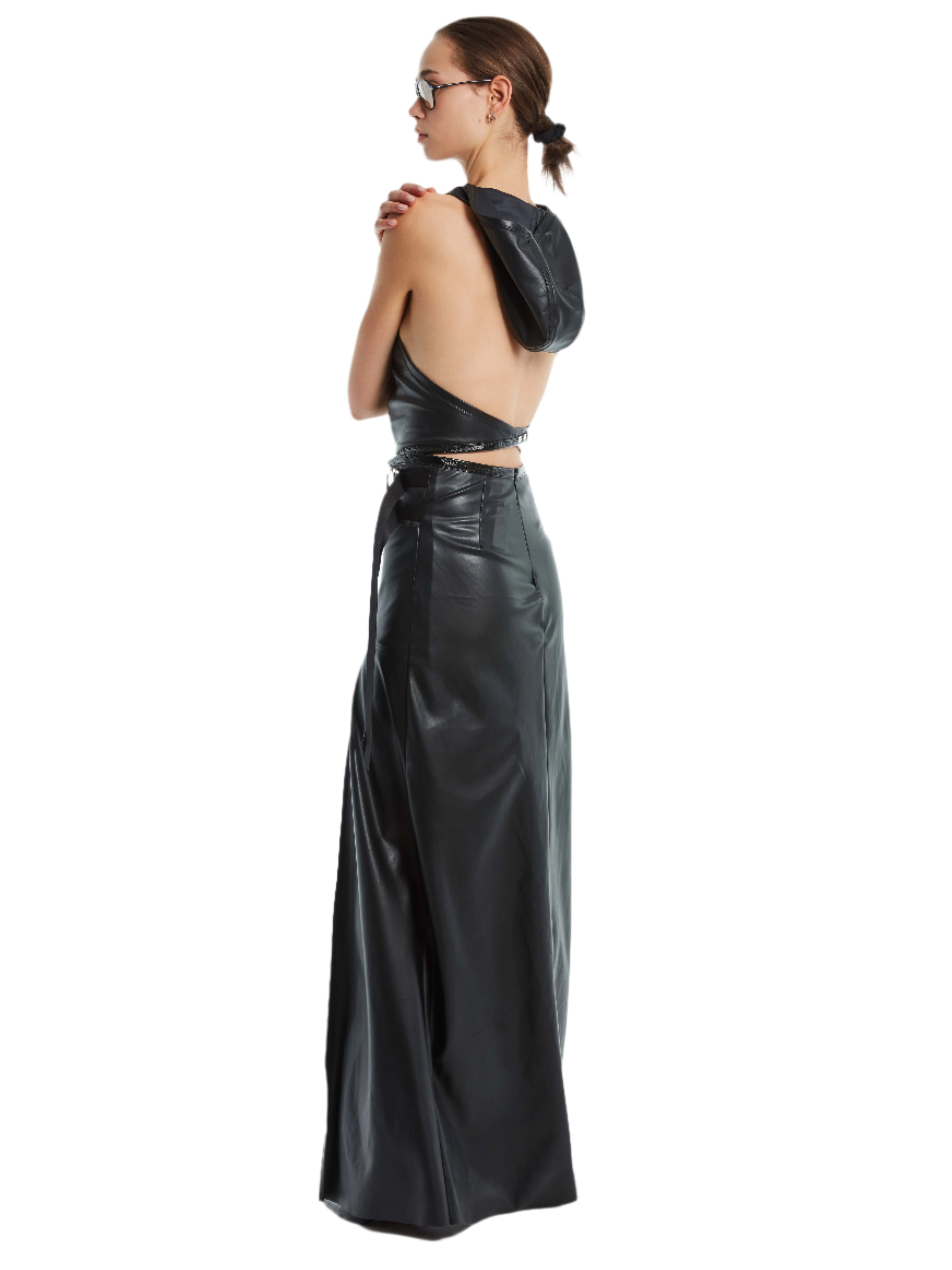 LEATHER HALTER DRESS