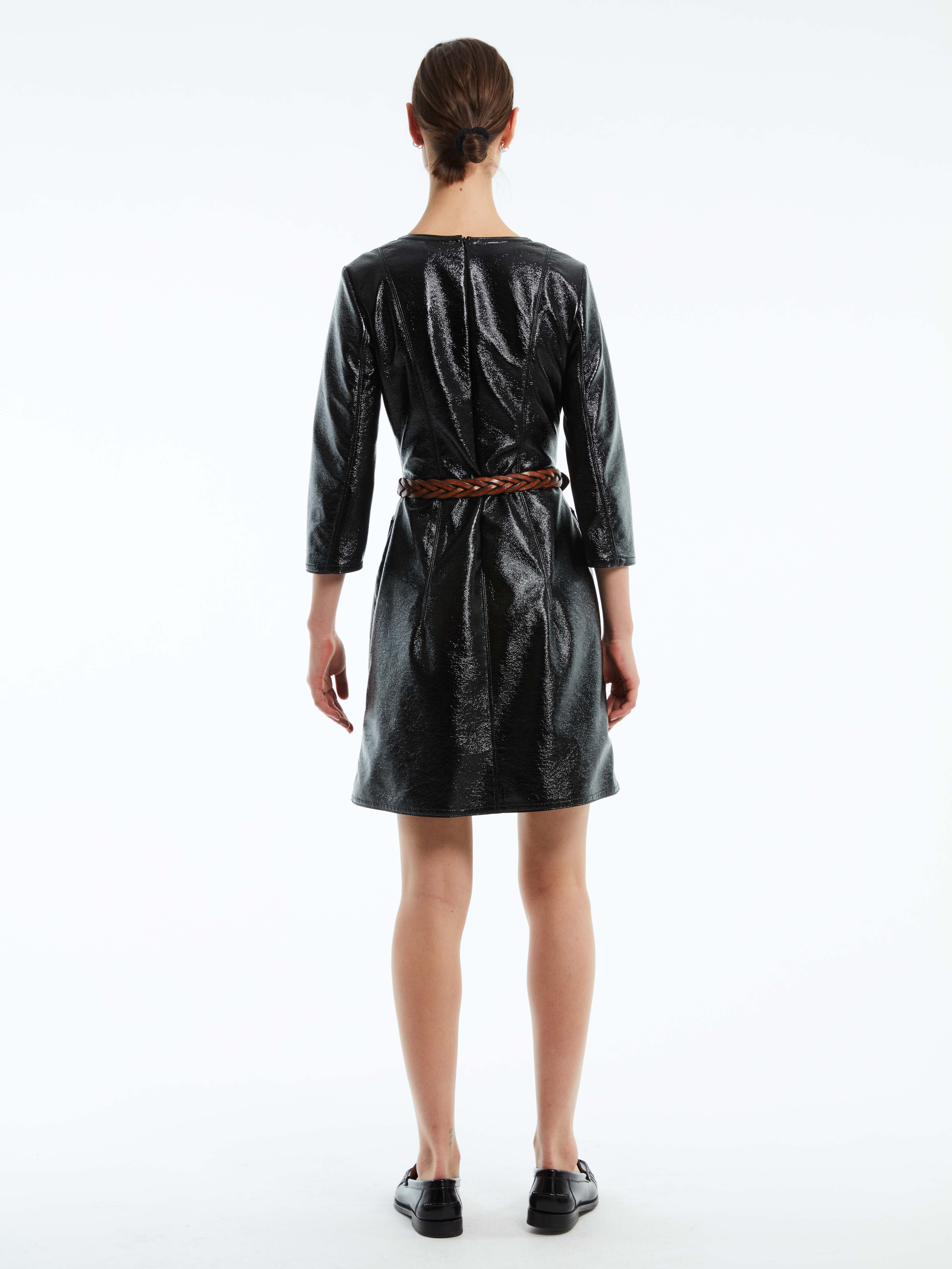 3/4 SLEEVE JAPANESE FAUX LEATHER BUSINESS DRESS