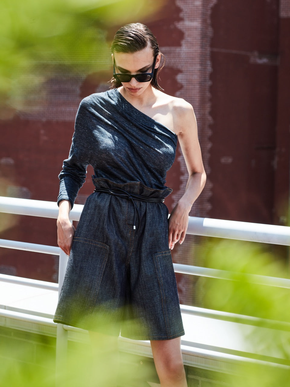 ASYMMETRICAL DECONSTRUCTED SILK LINEN TOP