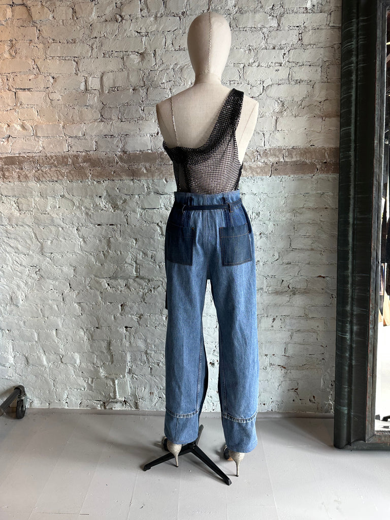 PAPER BAG 6 DECONSTRUCTED VINTAGE DENIM PANT