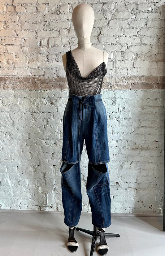 PAPER BAG 6 DECONSTRUCTED VINTAGE DENIM PANT