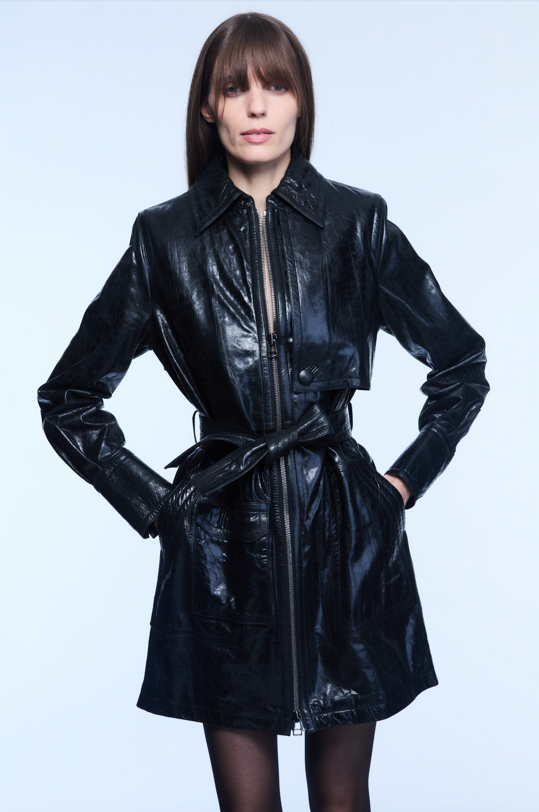 LEATHER TRENCH DRESS