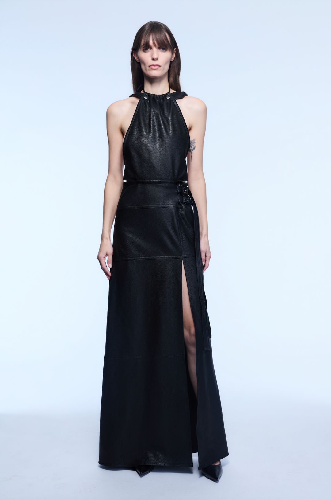 MELISSA LEATHER DRESS BLACK