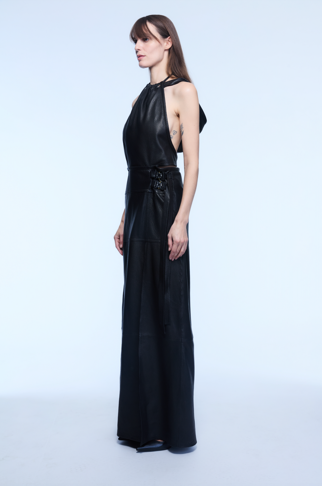 MELISSA LEATHER DRESS BLACK