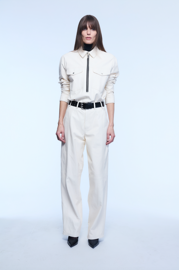 ROWAN LEATHER PANTS WHITE