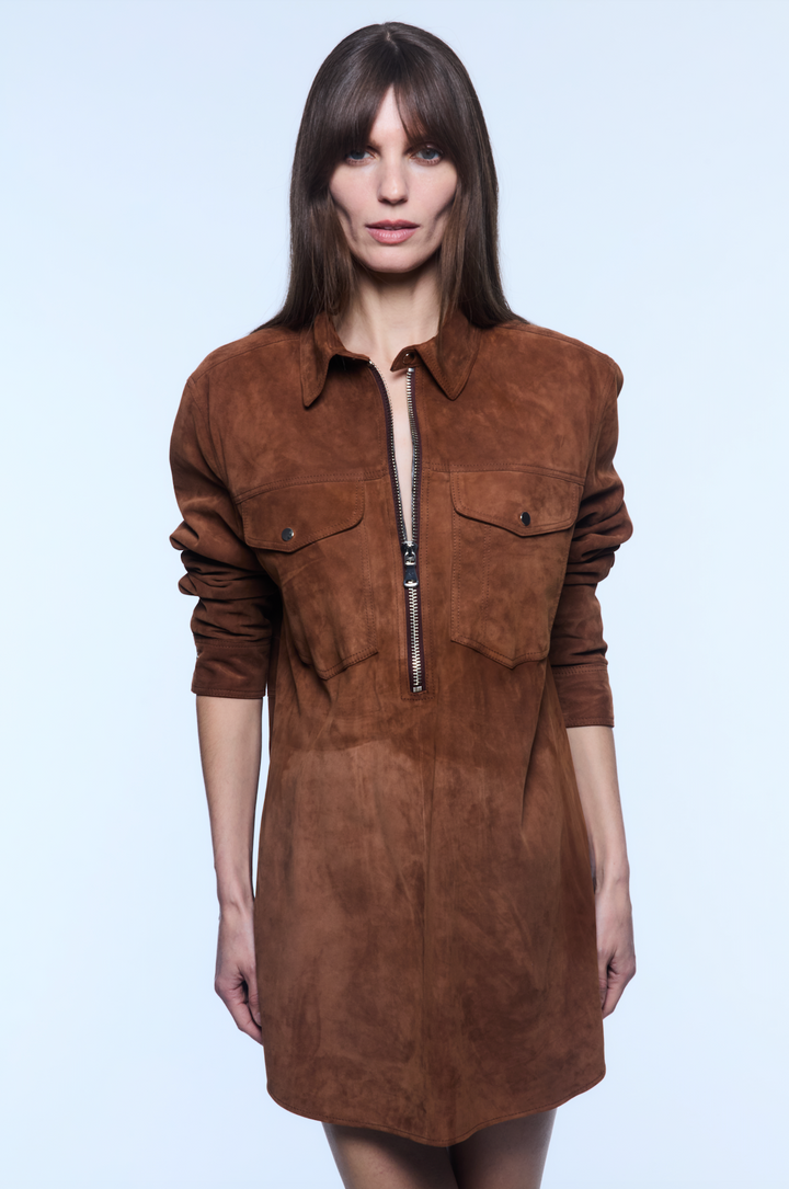 ROWAN SUEDE SHIRT DRESS