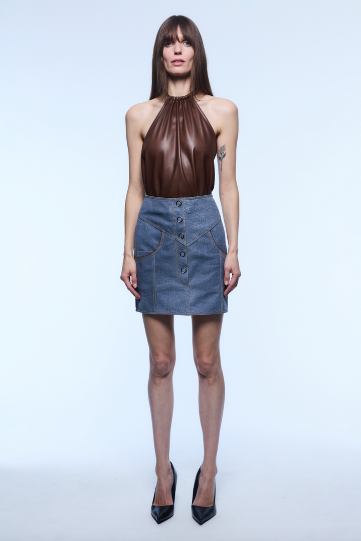 SASHA LEATHER SKIRT